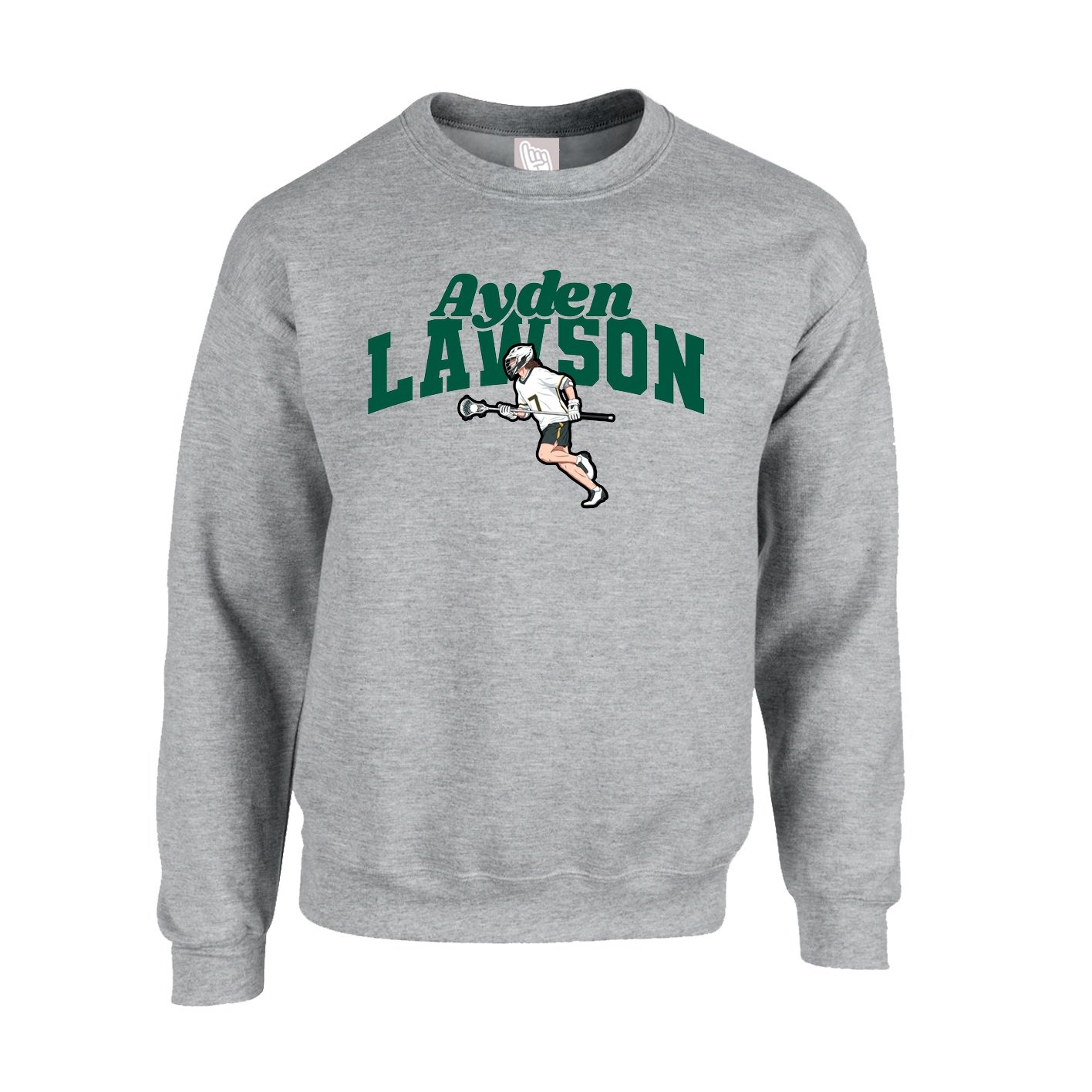 Fleece Crew — Signature Arch in Grey