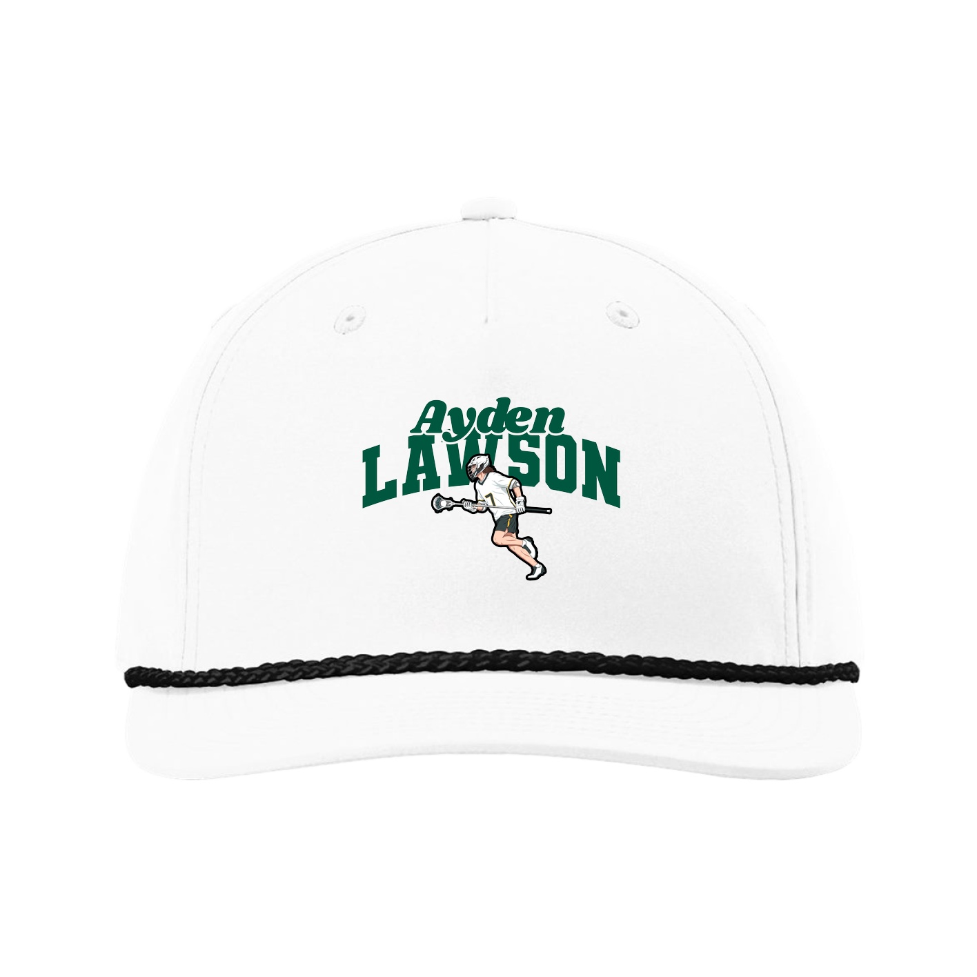 Five-Panel Classic Rope Cap — Signature Arch in White