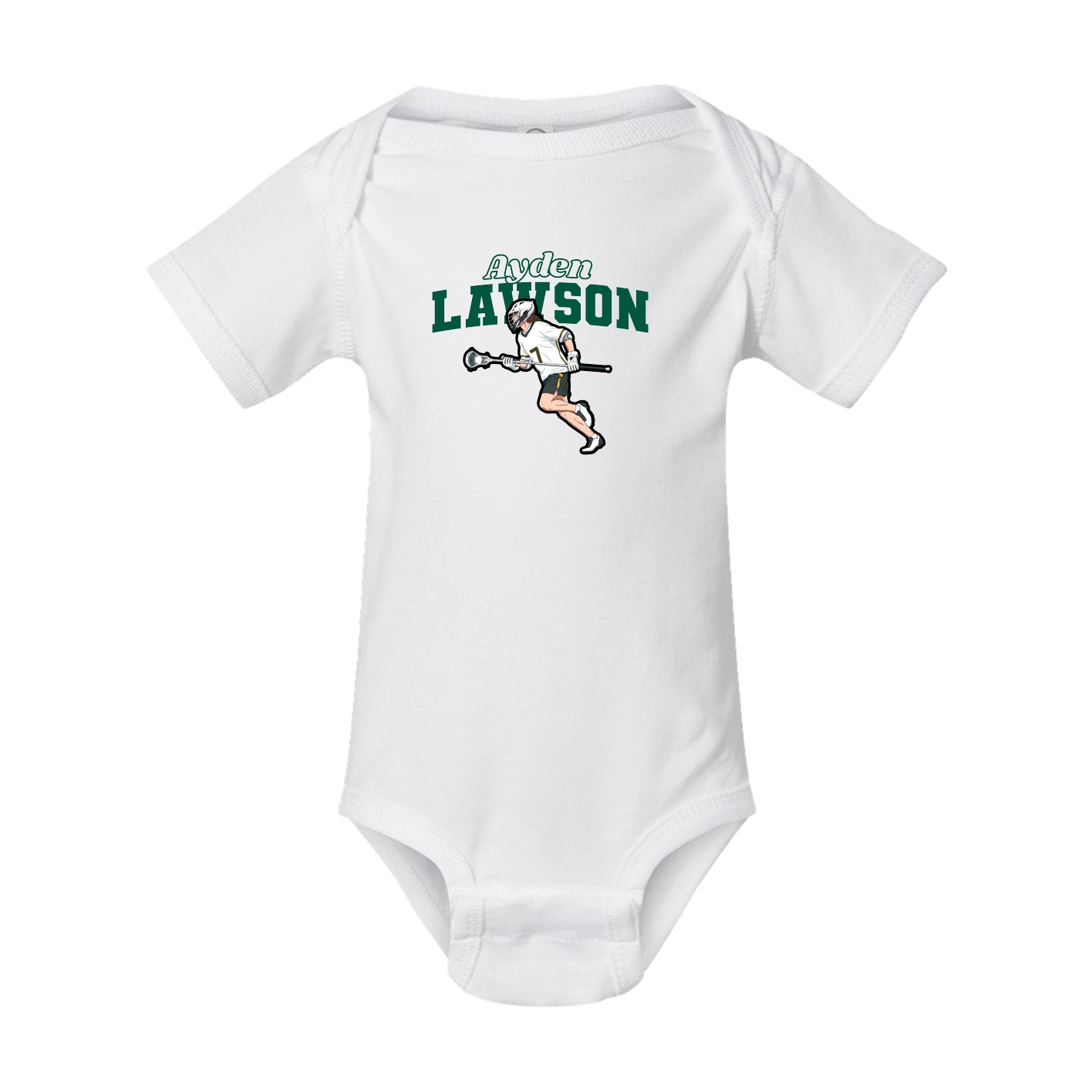 Baby Onesie — Name Arch in White