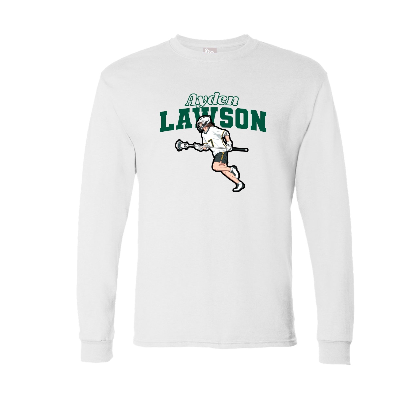 Long Sleeve Tee — Name Arch in White