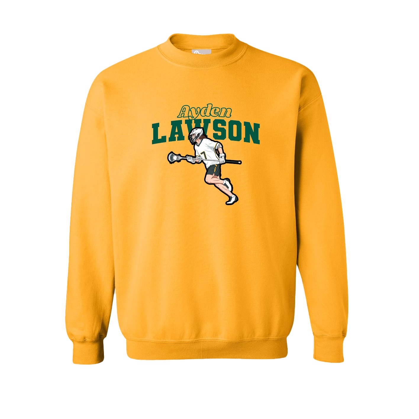 Fleece Crew — Name Arch in Gold