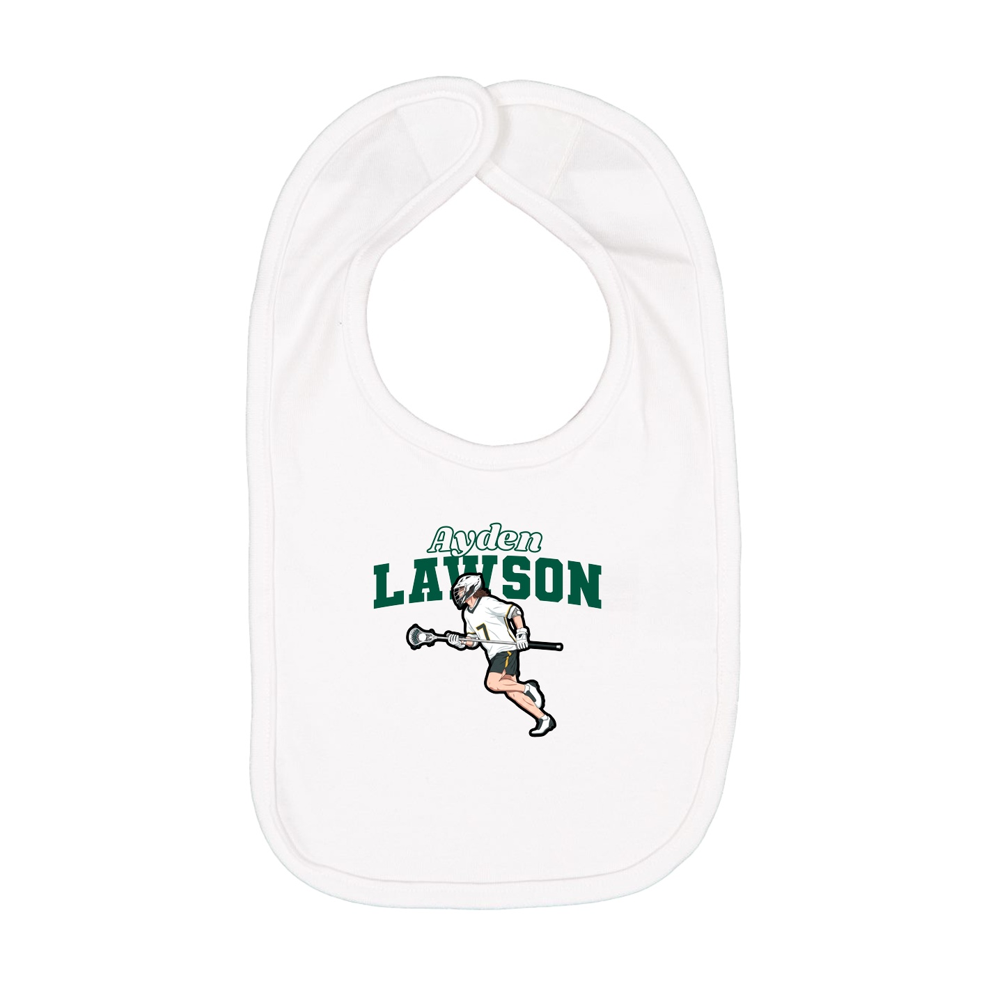 Infant Bib — Name Arch in White