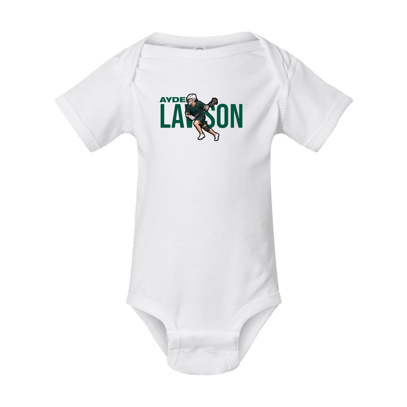 Baby Onesie — Player Name in White