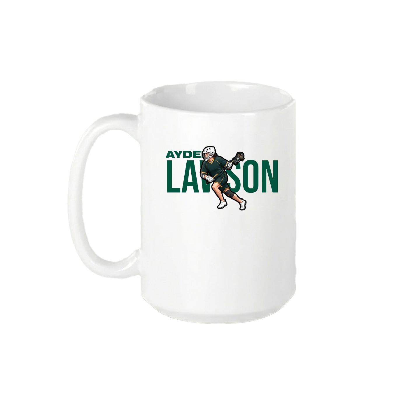 15oz Coffee Mug — Player Name in White