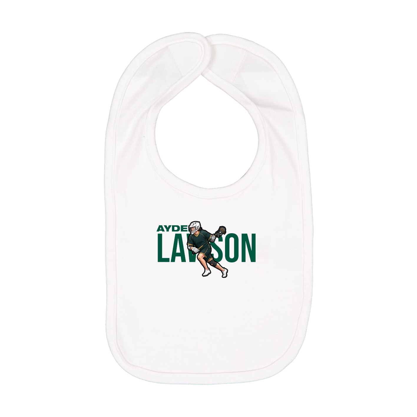Infant Bib — Player Name in White