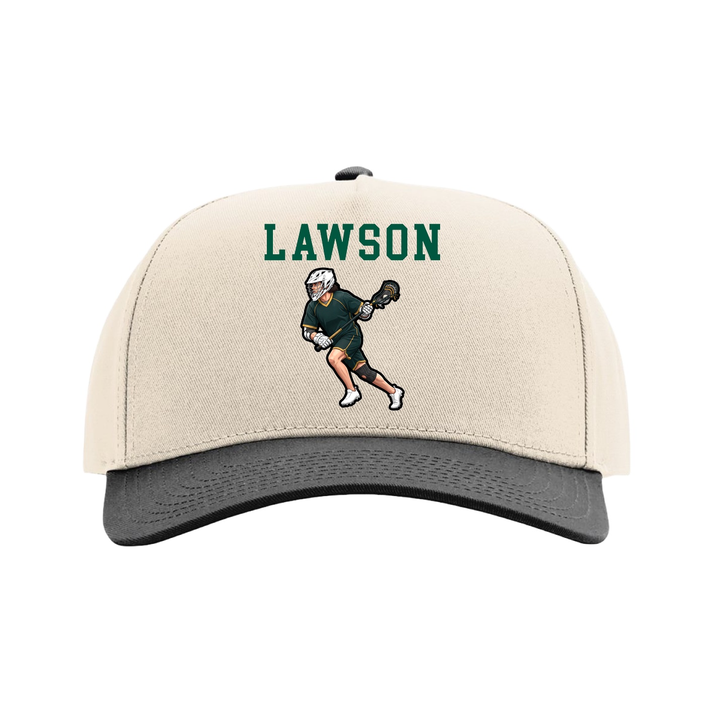 Full Fabric Five-Panel Champ Cap — Shirsey in Cream/Black