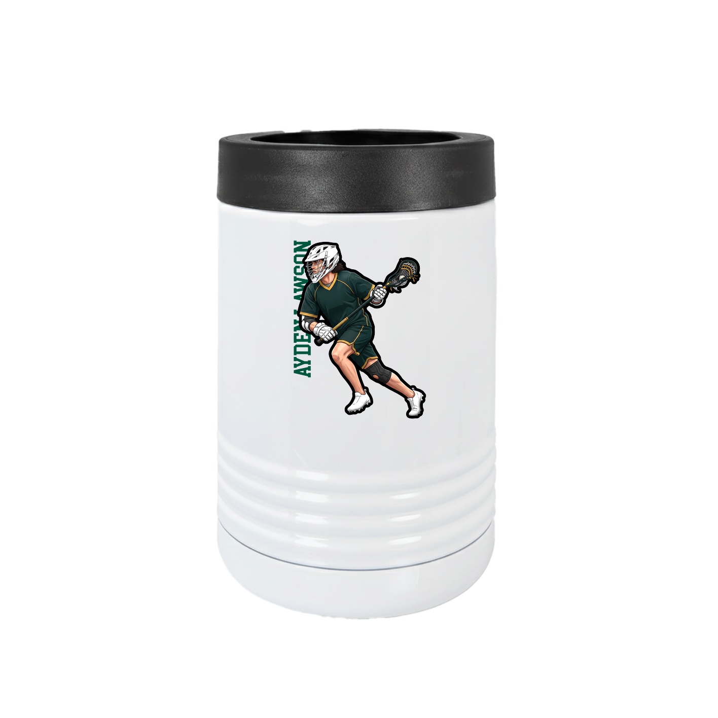 Beverage Holder — Name Vertical in White