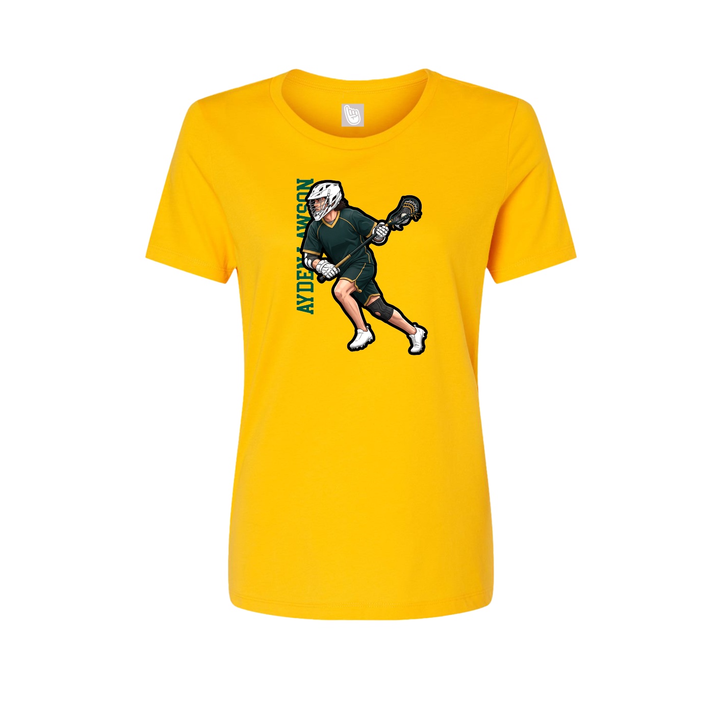 Womens Tee — Name Vertical in Gold
