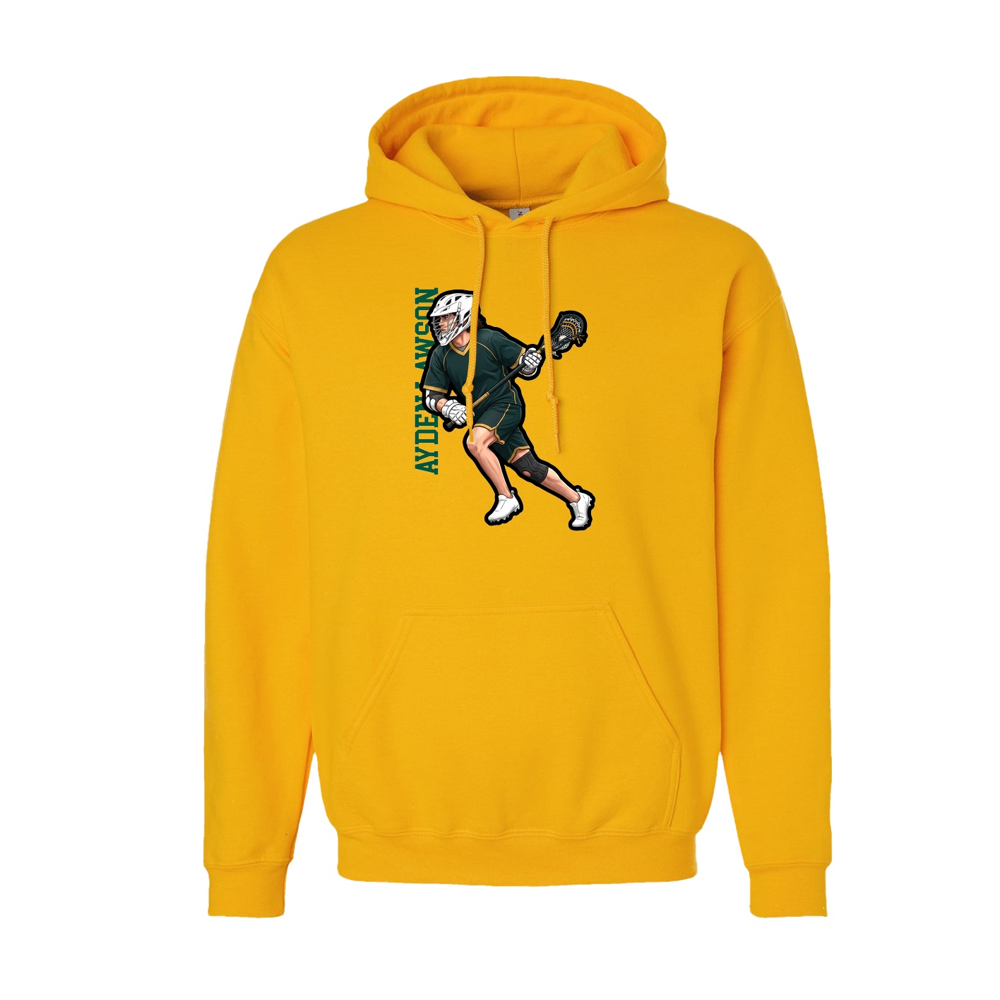 Hoodie — Name Vertical in Gold