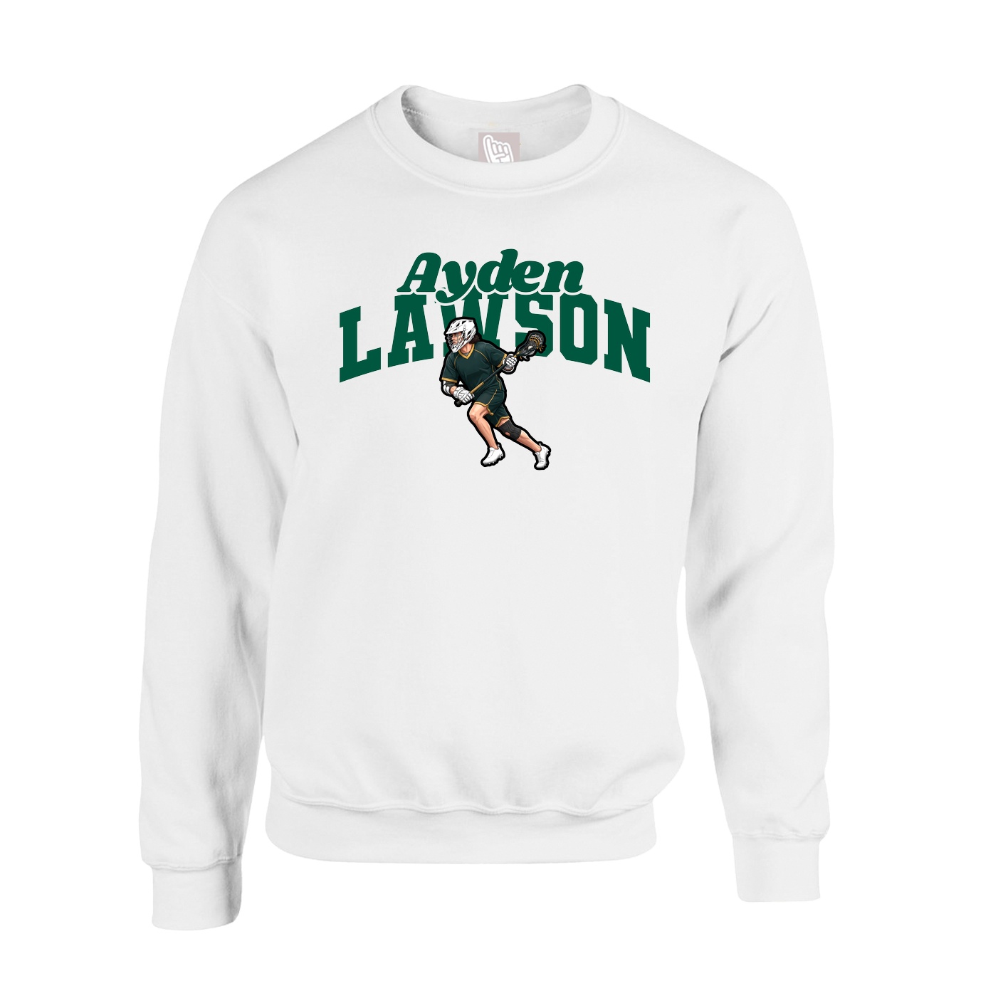 Fleece Crew — Signature Arch in White