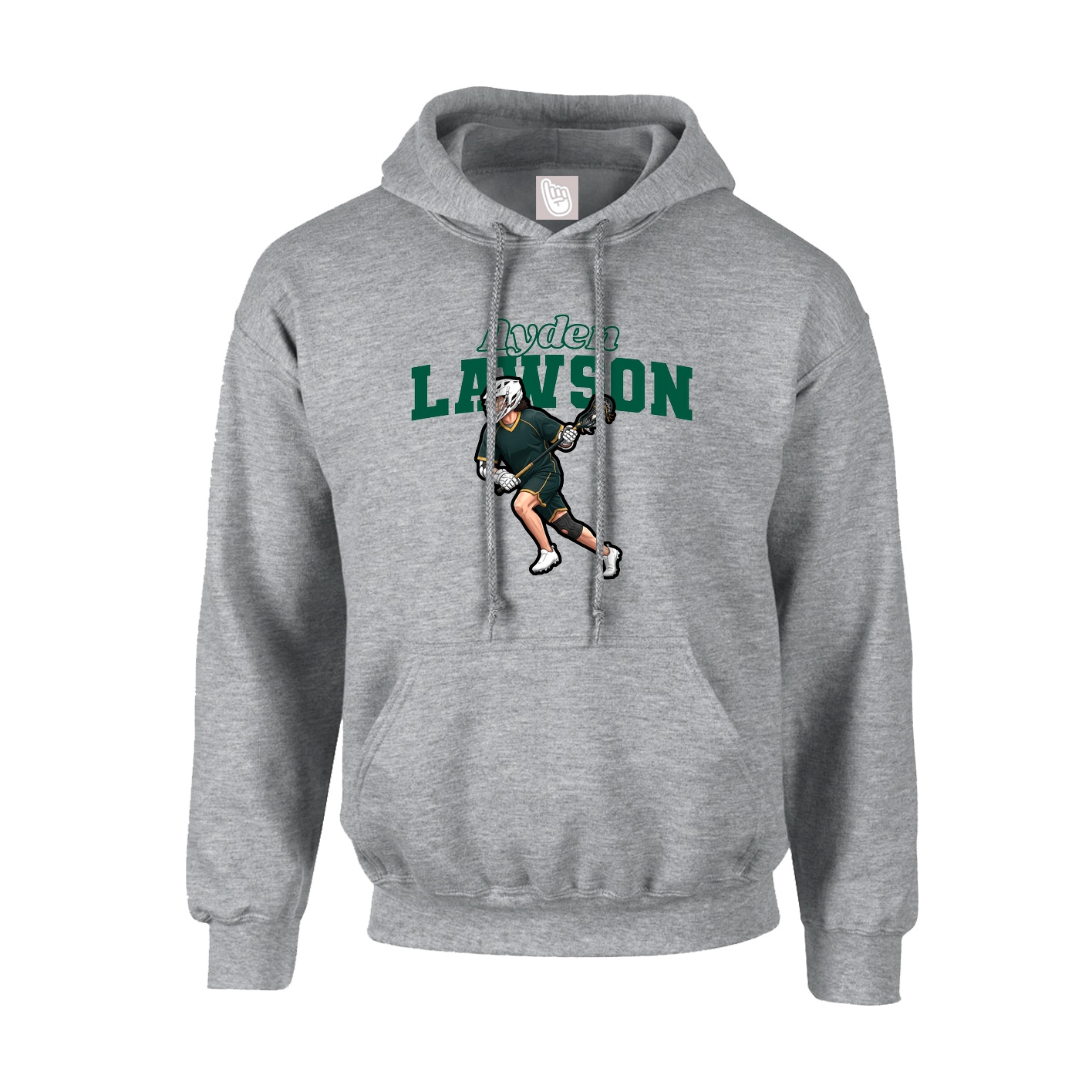 Youth Hoodie — Name Arch in Grey