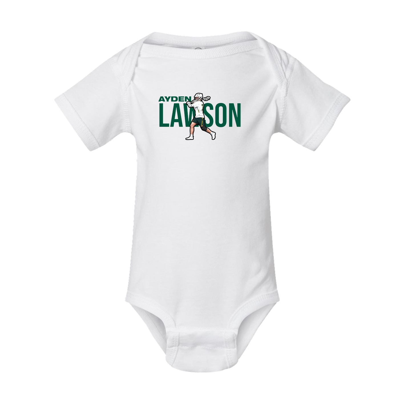 Baby Onesie — Player Name in White