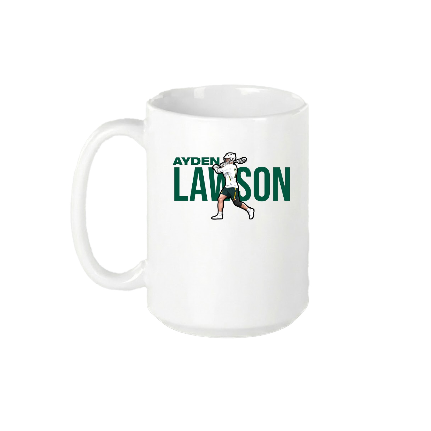 15oz Coffee Mug — Player Name in White