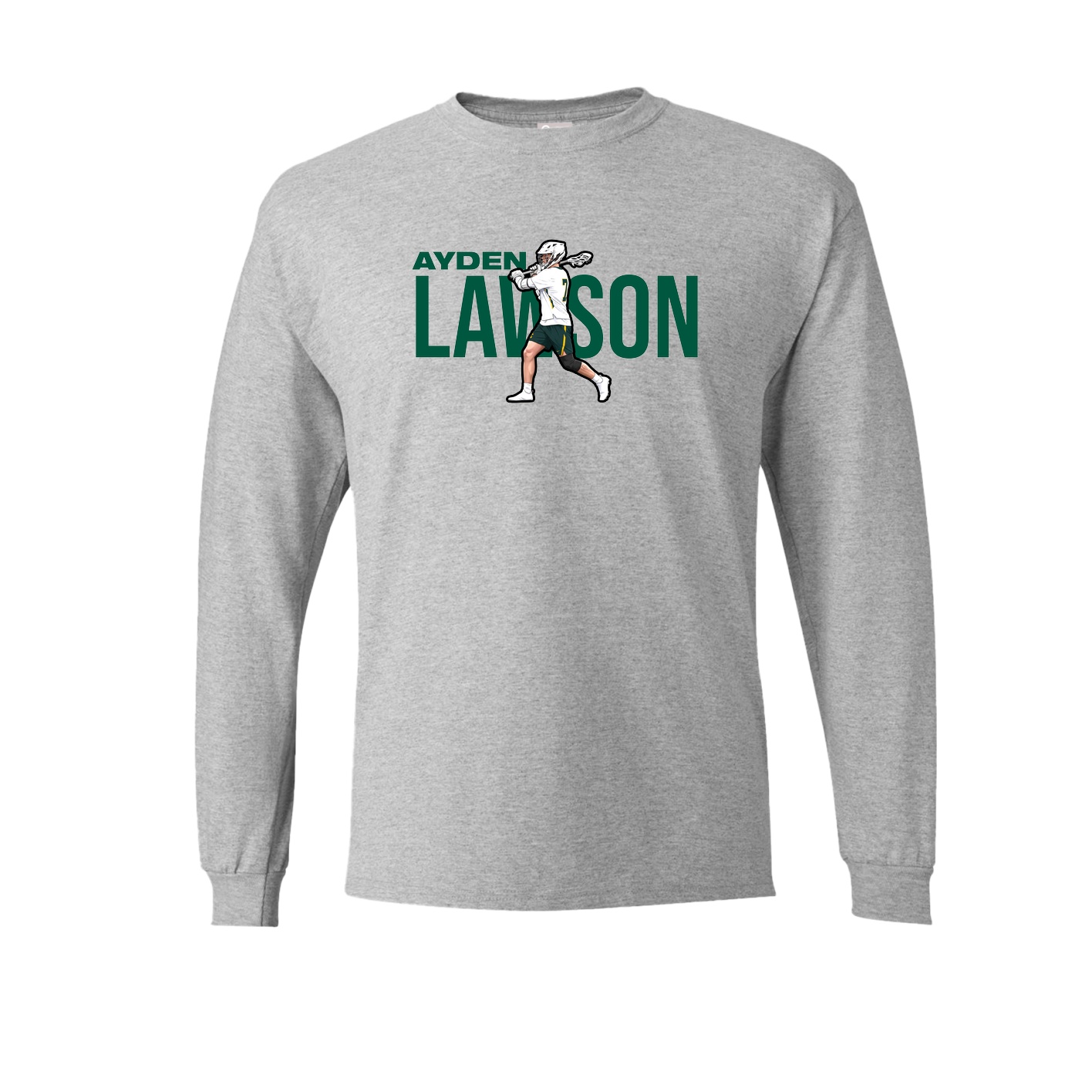 Long Sleeve Tee — Player Name in Grey