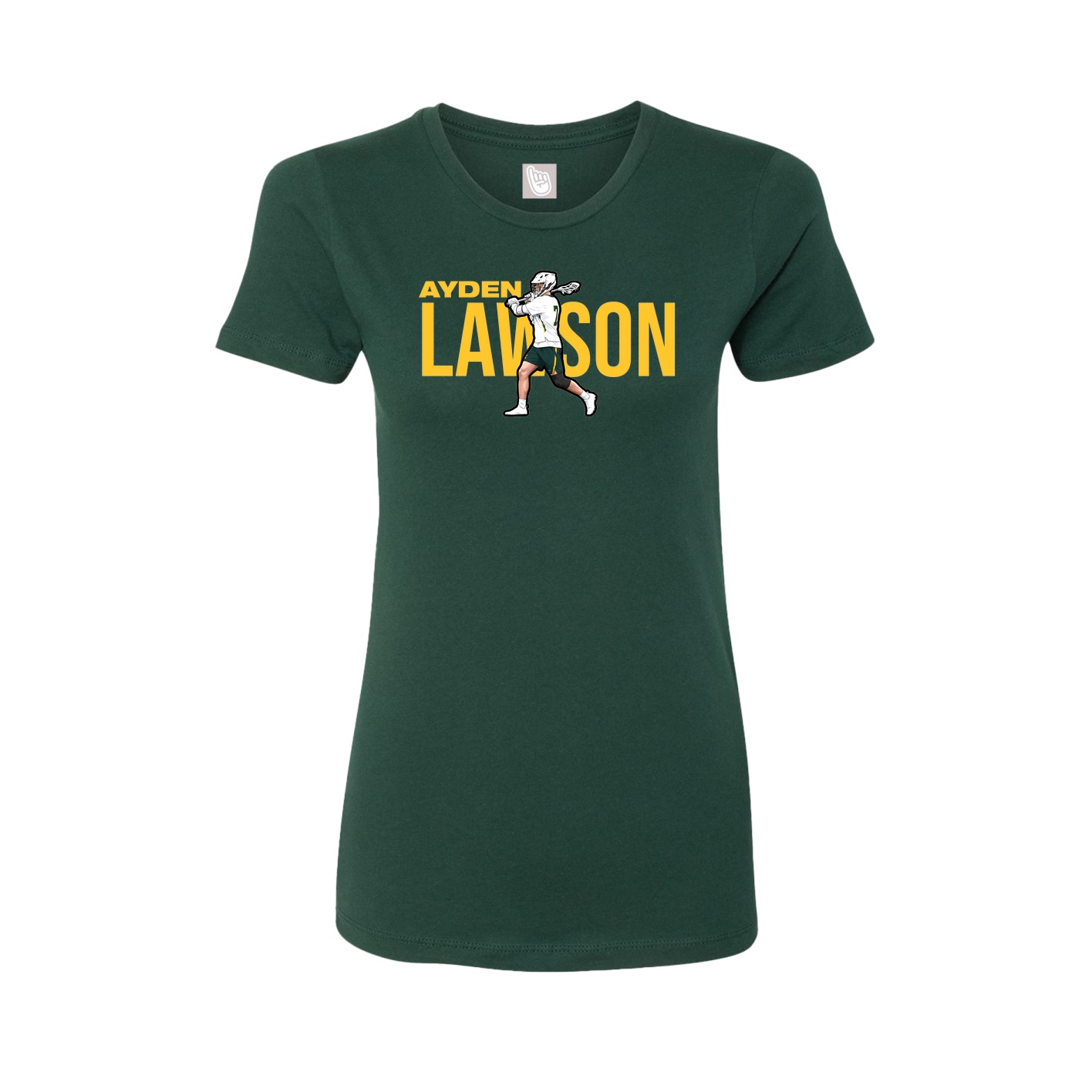 Fitted Women's Tee — Player Name in Green