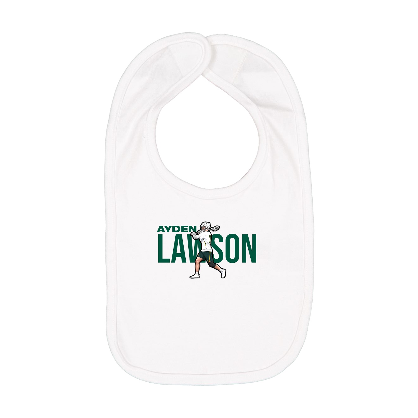 Infant Bib — Player Name in White