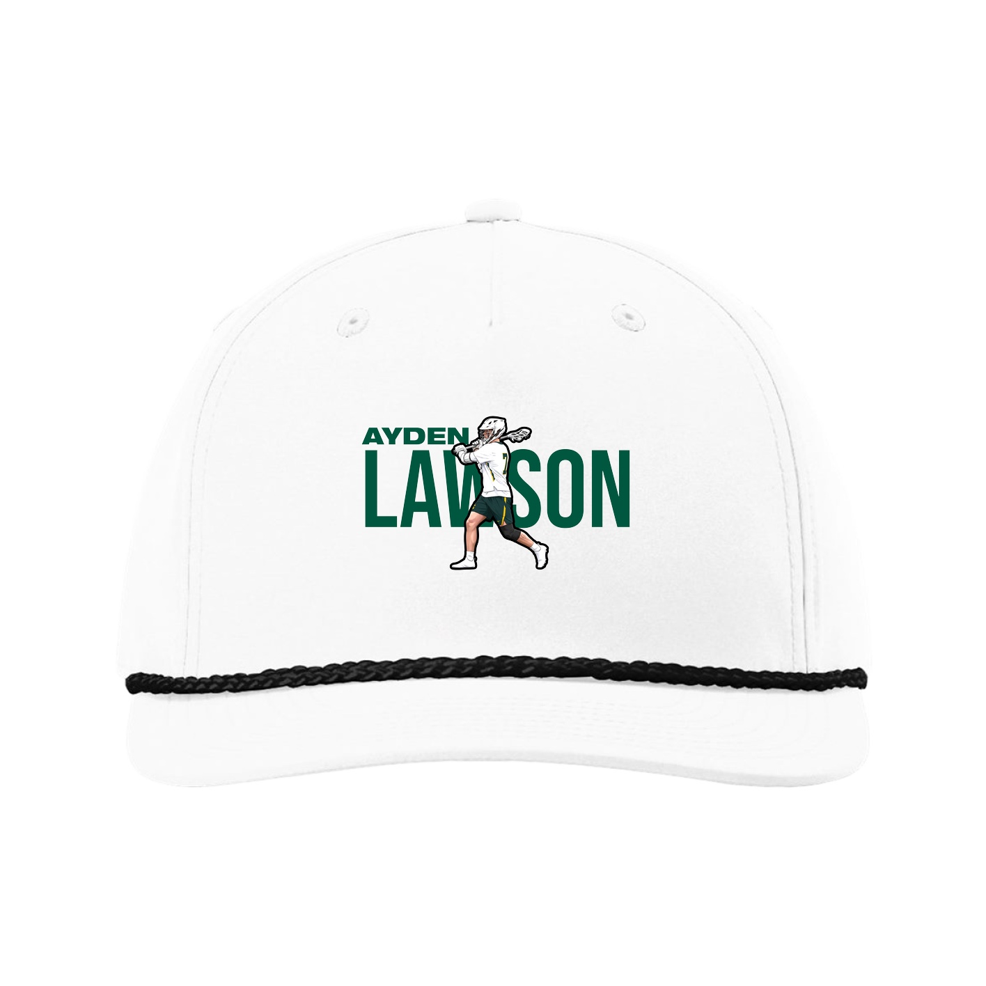 Five-Panel Classic Rope Cap — Player Name in White