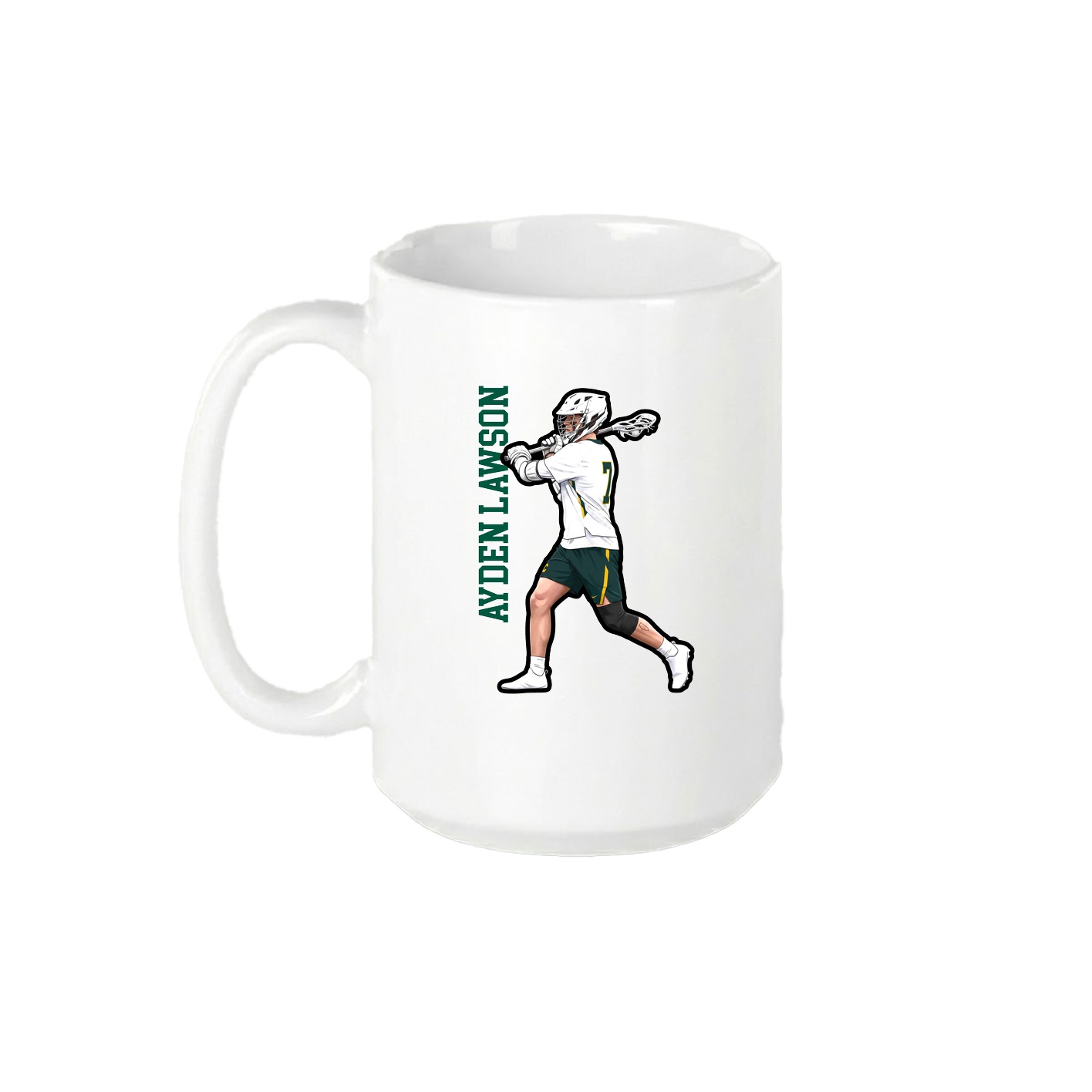 15oz Coffee Mug — Name Vertical in White