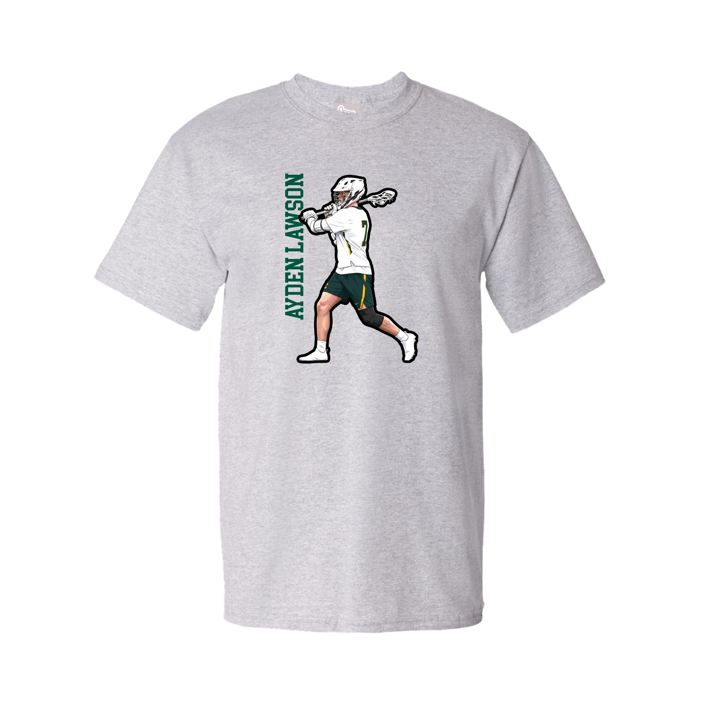 Youth Tee — Name Vertical in Grey