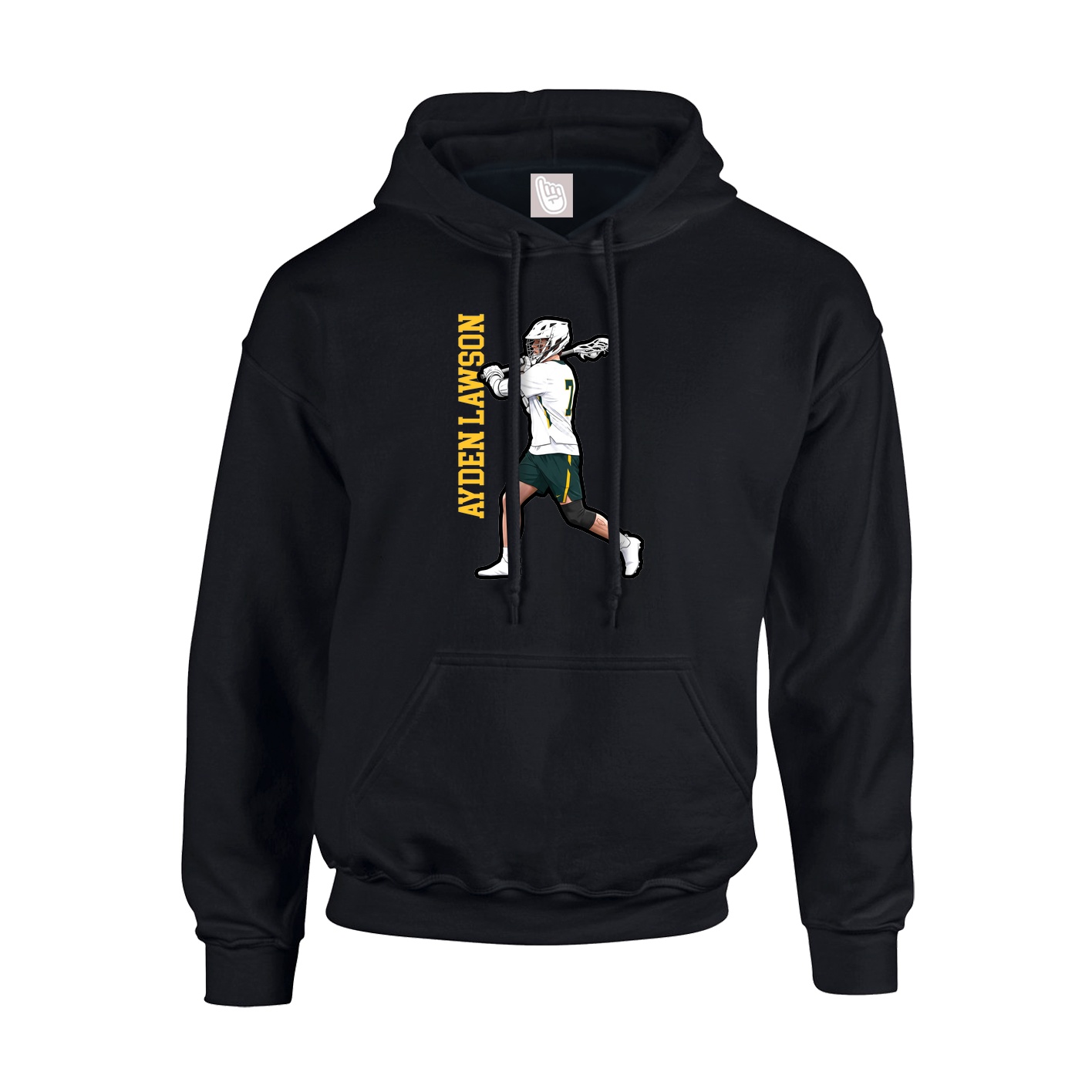 Hoodie — Name Vertical in Black