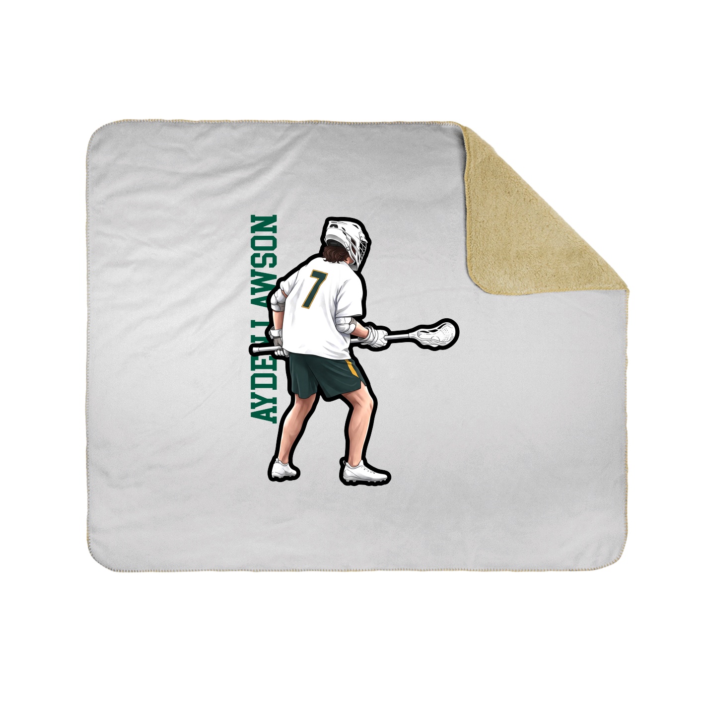 Throw Blanket — Name Vertical in White