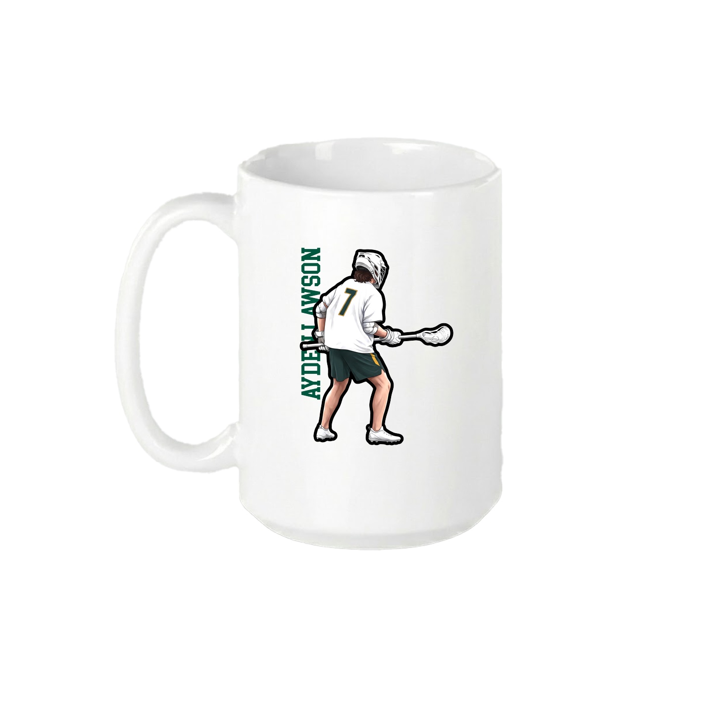 15oz Coffee Mug — Name Vertical in White