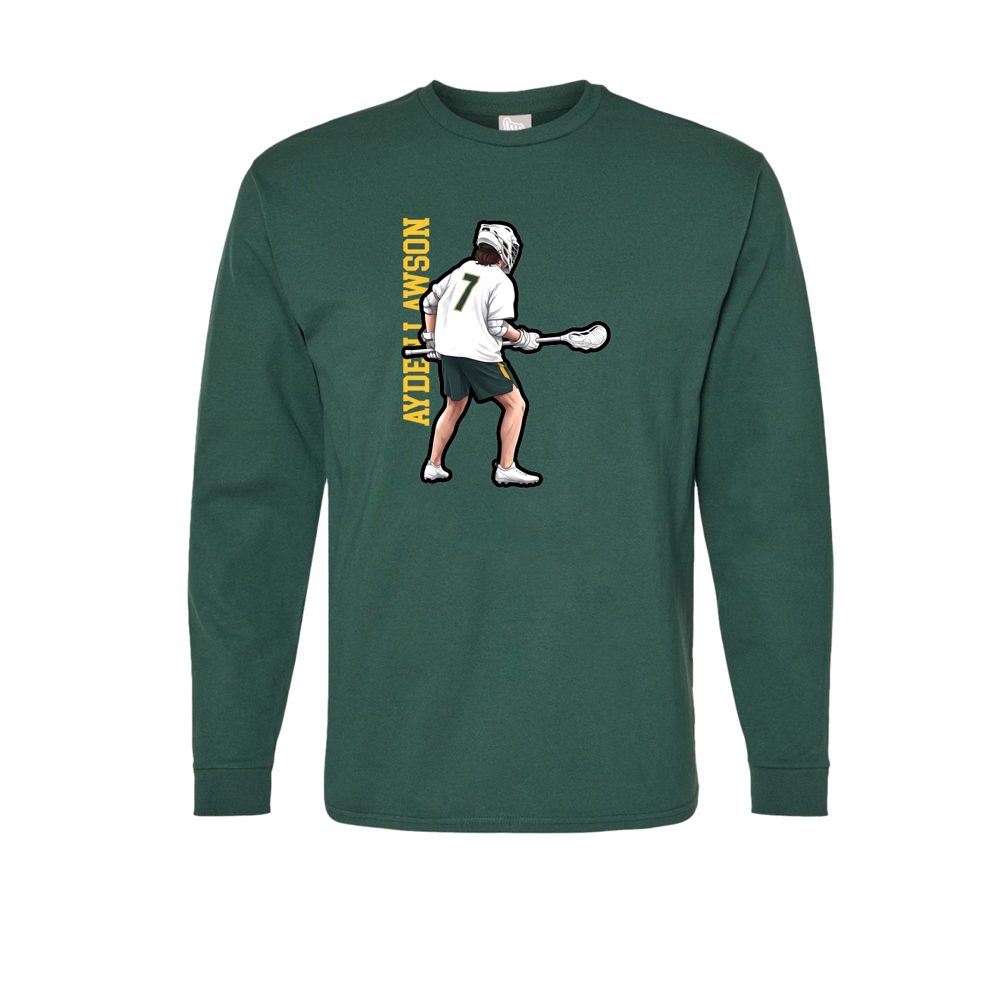 Long Sleeve Tee — Name Vertical in Green
