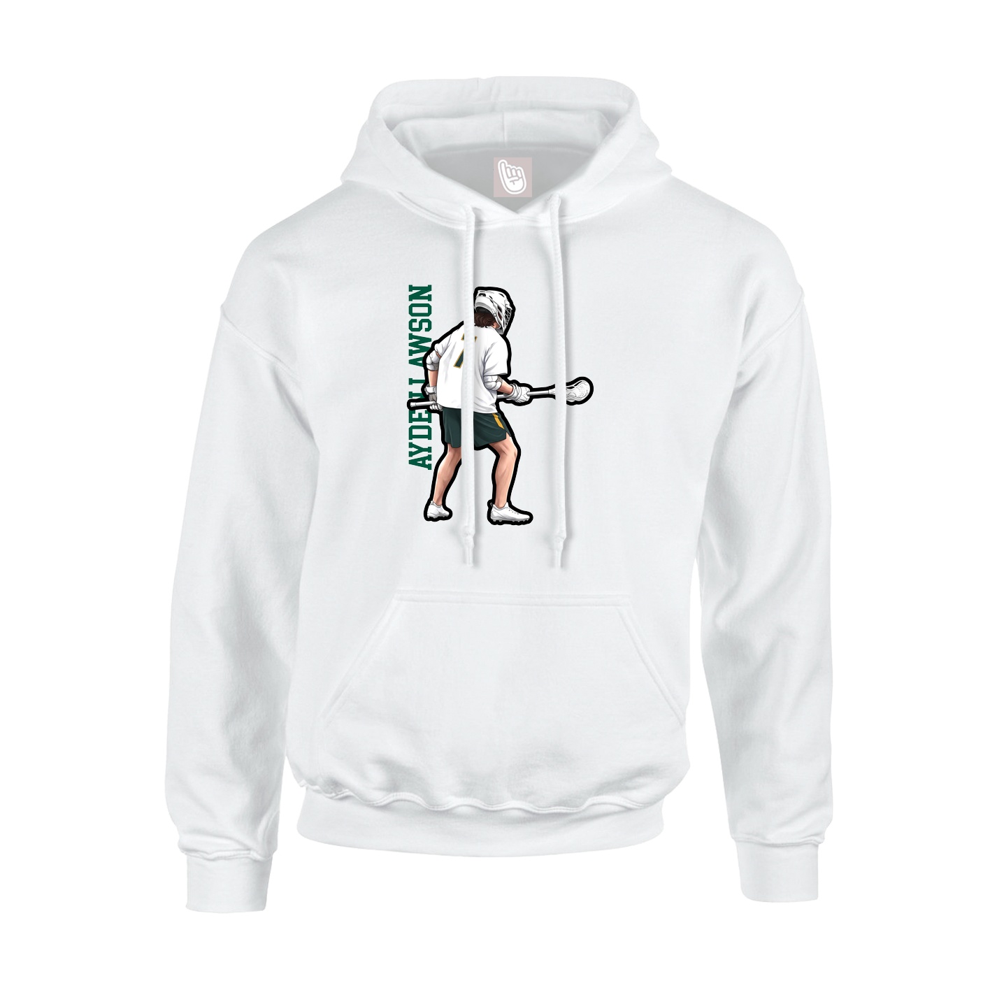 Hoodie — Name Vertical in White