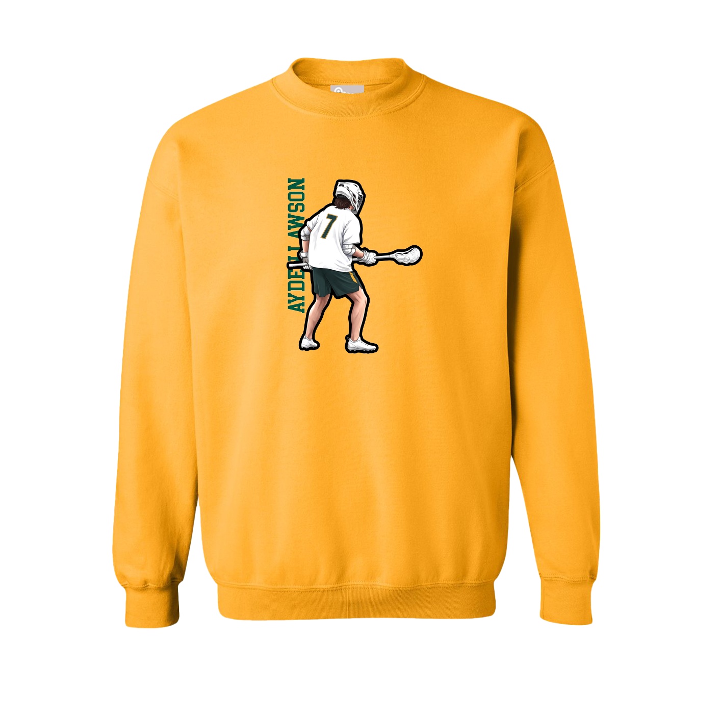 Fleece Crew — Name Vertical in Gold