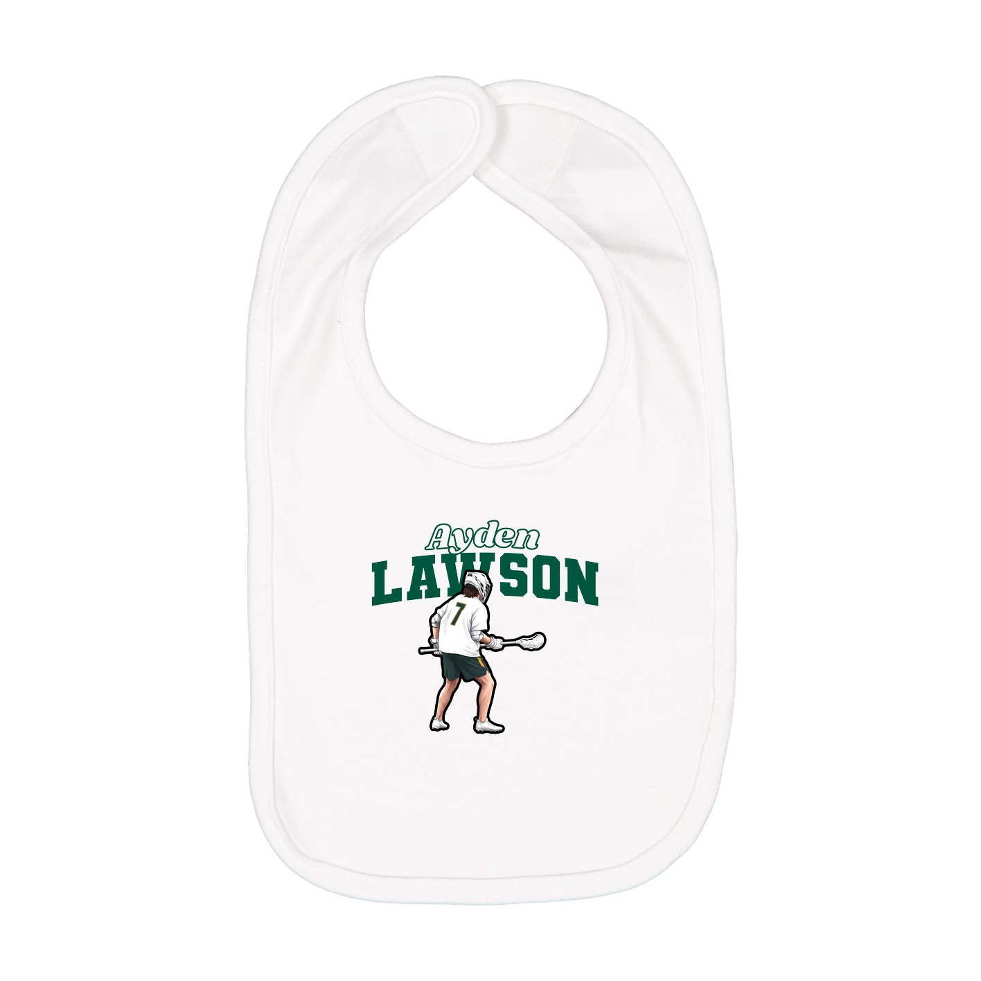 Infant Bib — Name Arch in White