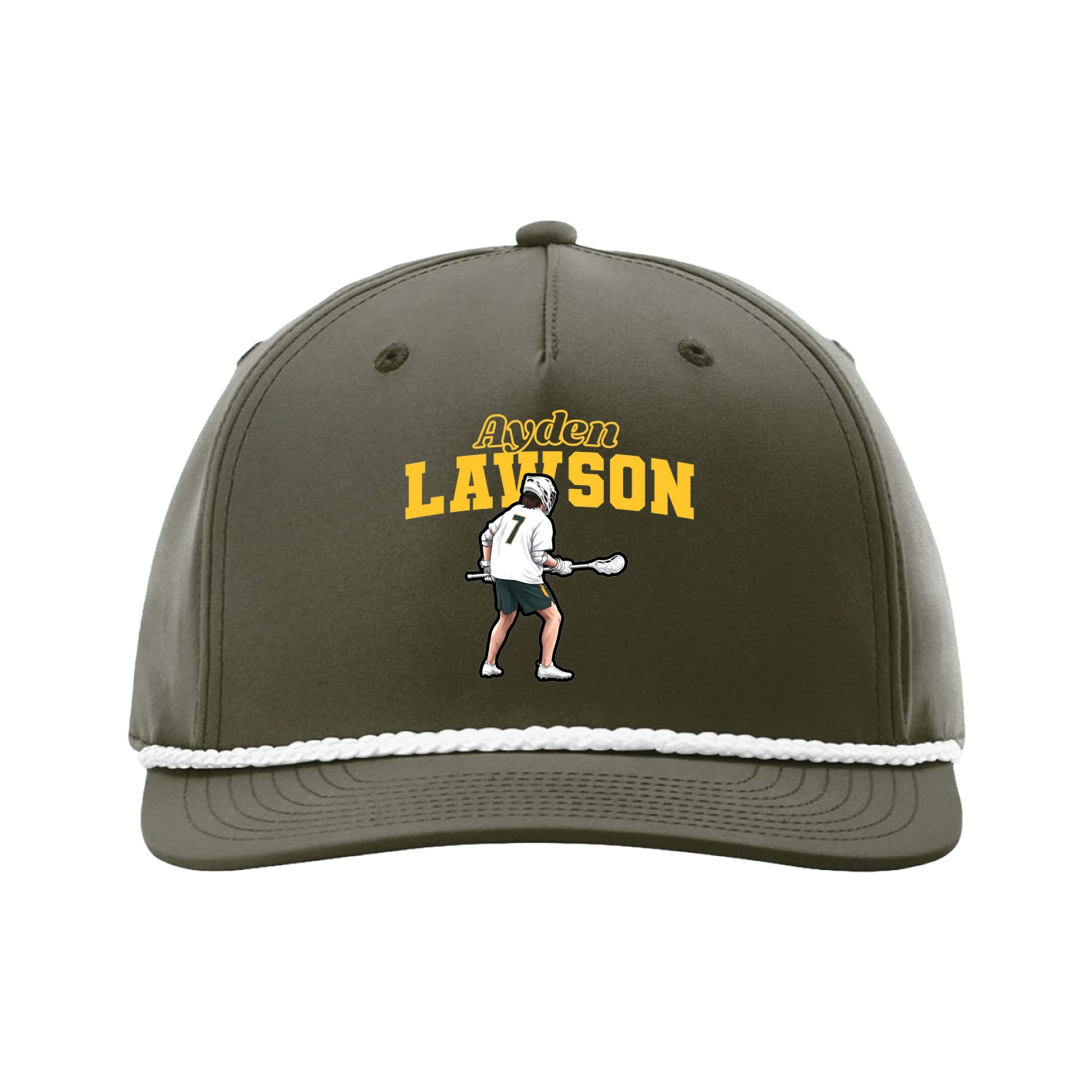 Five-Panel Classic Rope Cap — Name Arch in Green