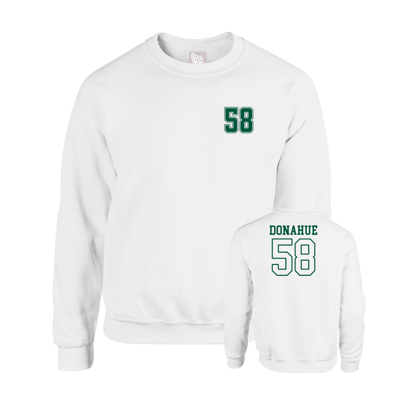 Fleece Crew — Chest Back in White