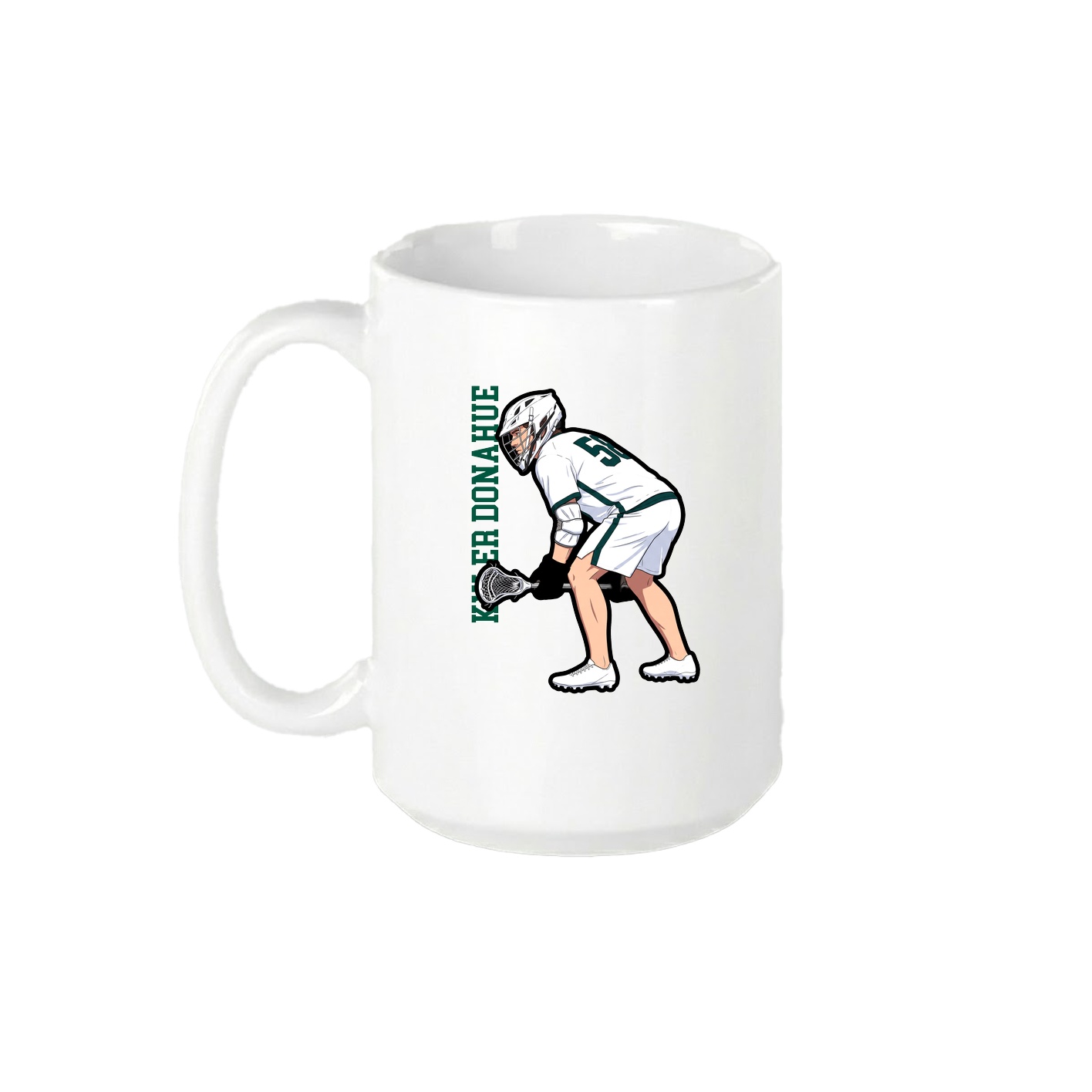 15oz Coffee Mug — Name Vertical in White