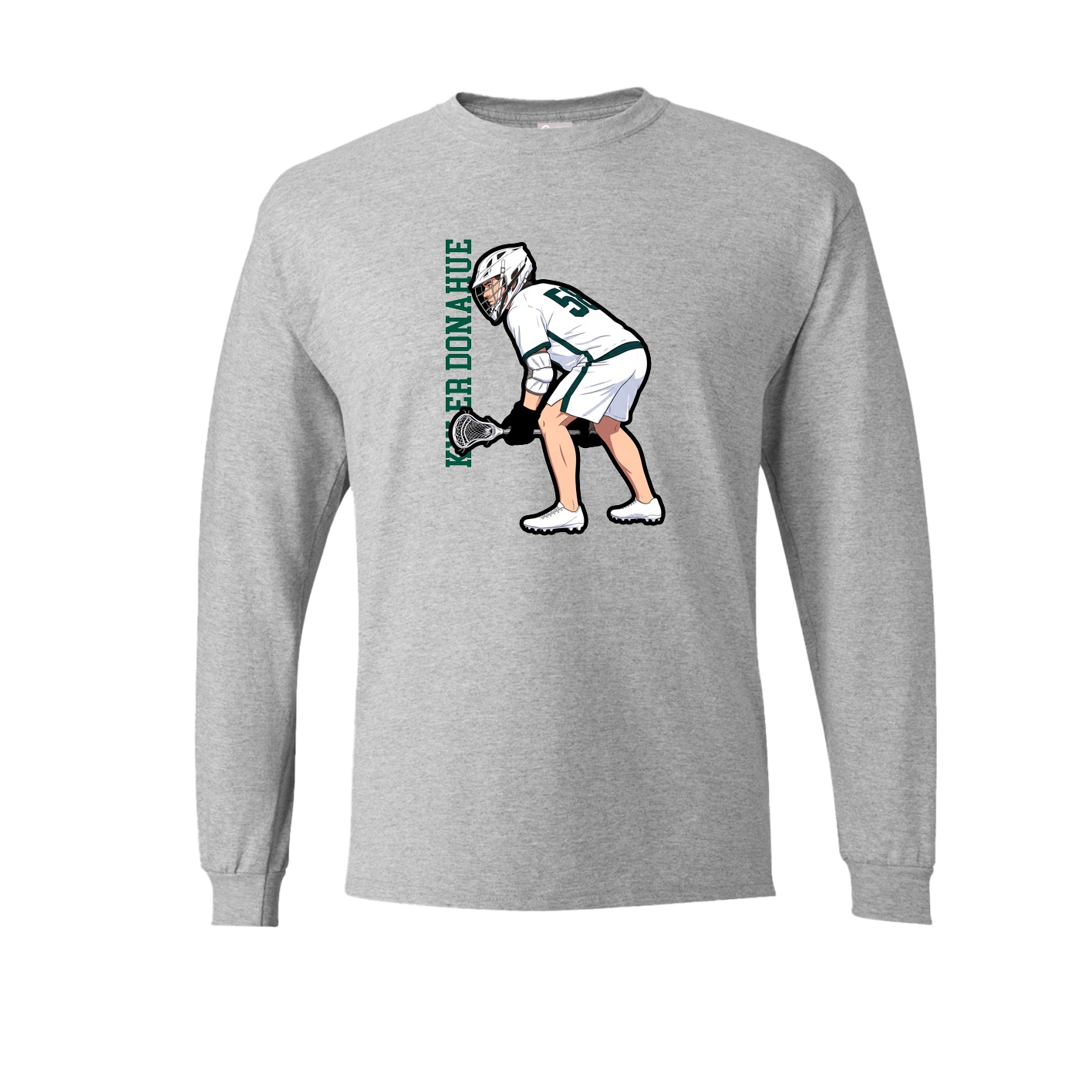 Long Sleeve Tee — Name Vertical in Grey
