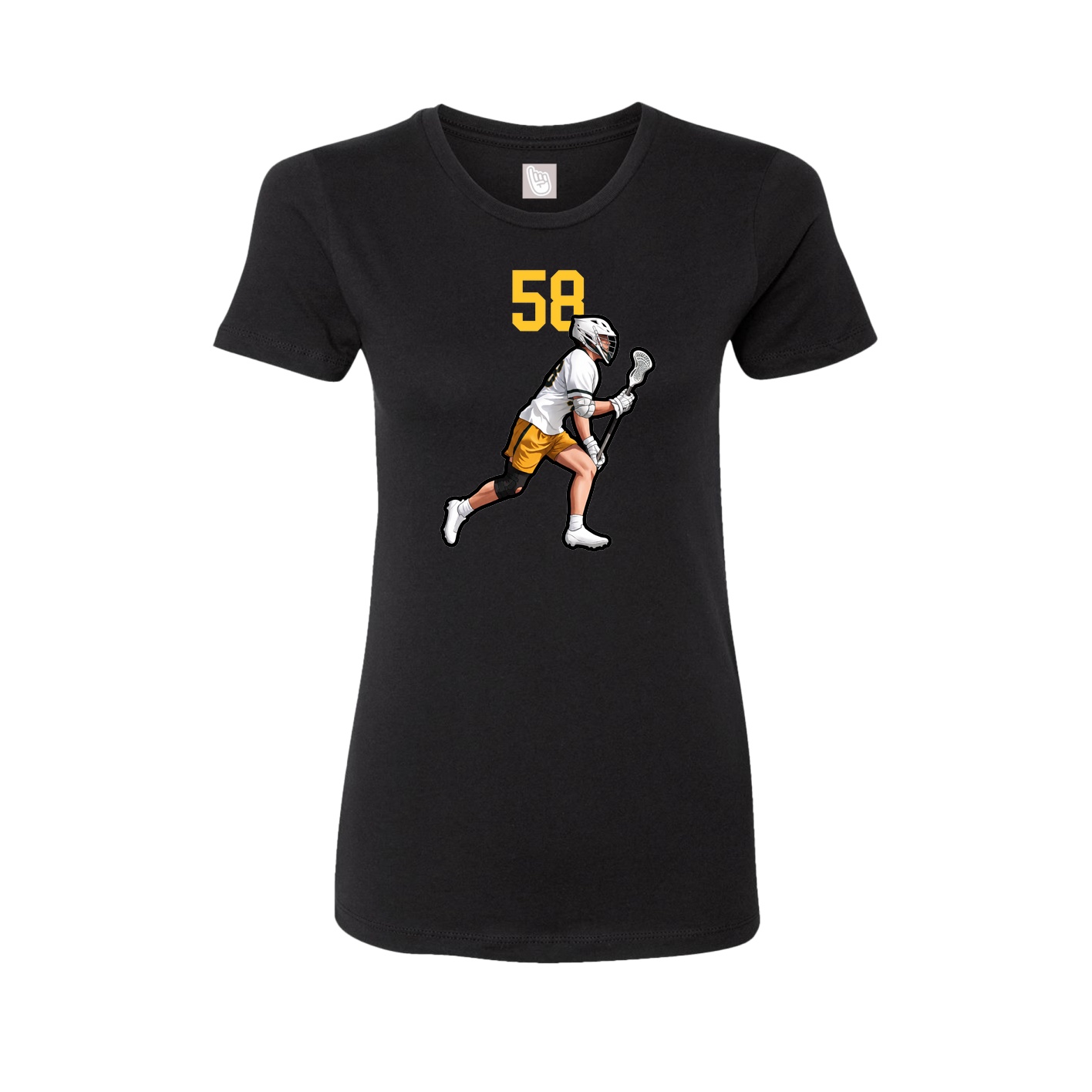 Fitted Women's Tee — Number Top in Black