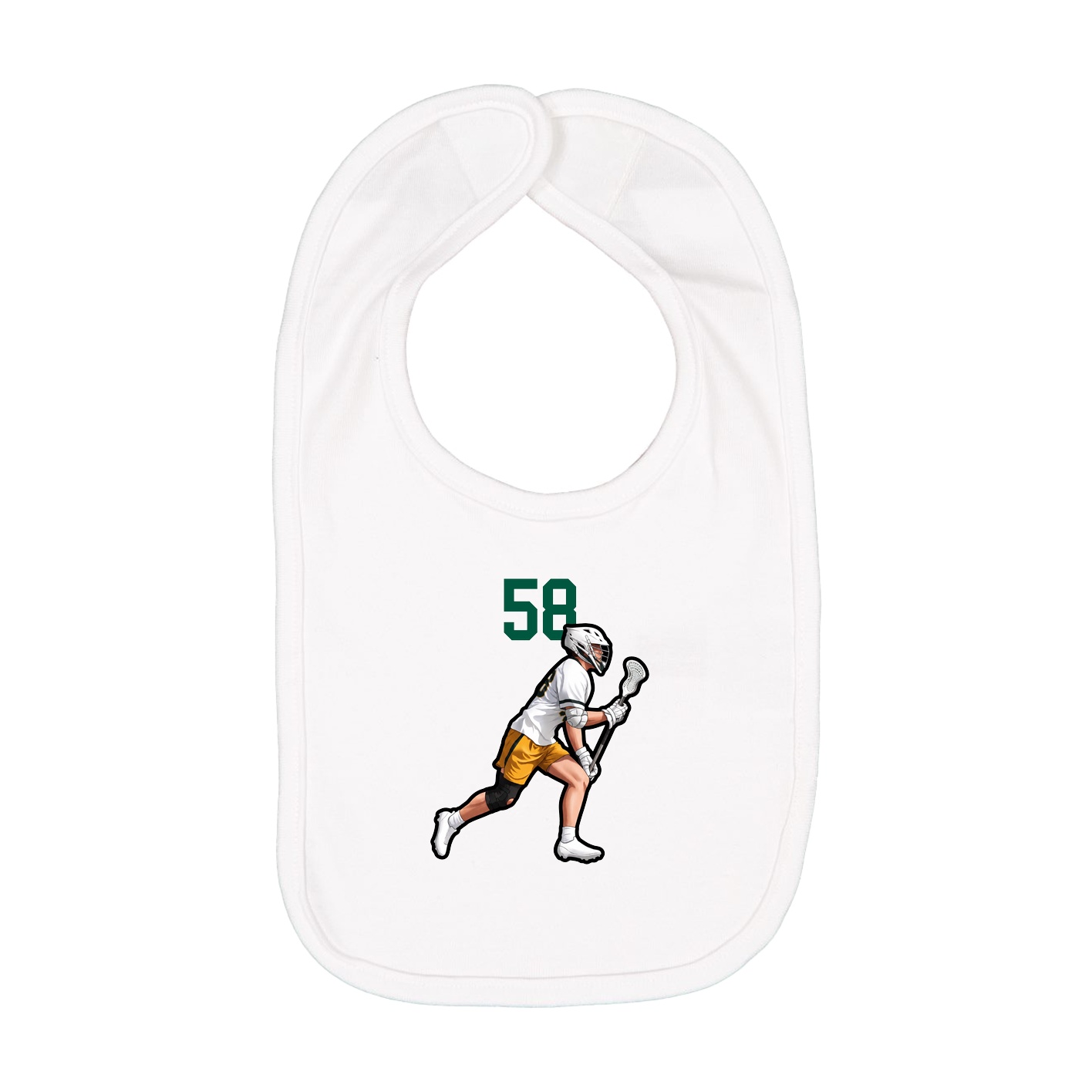 Infant Bib — Number Top in White