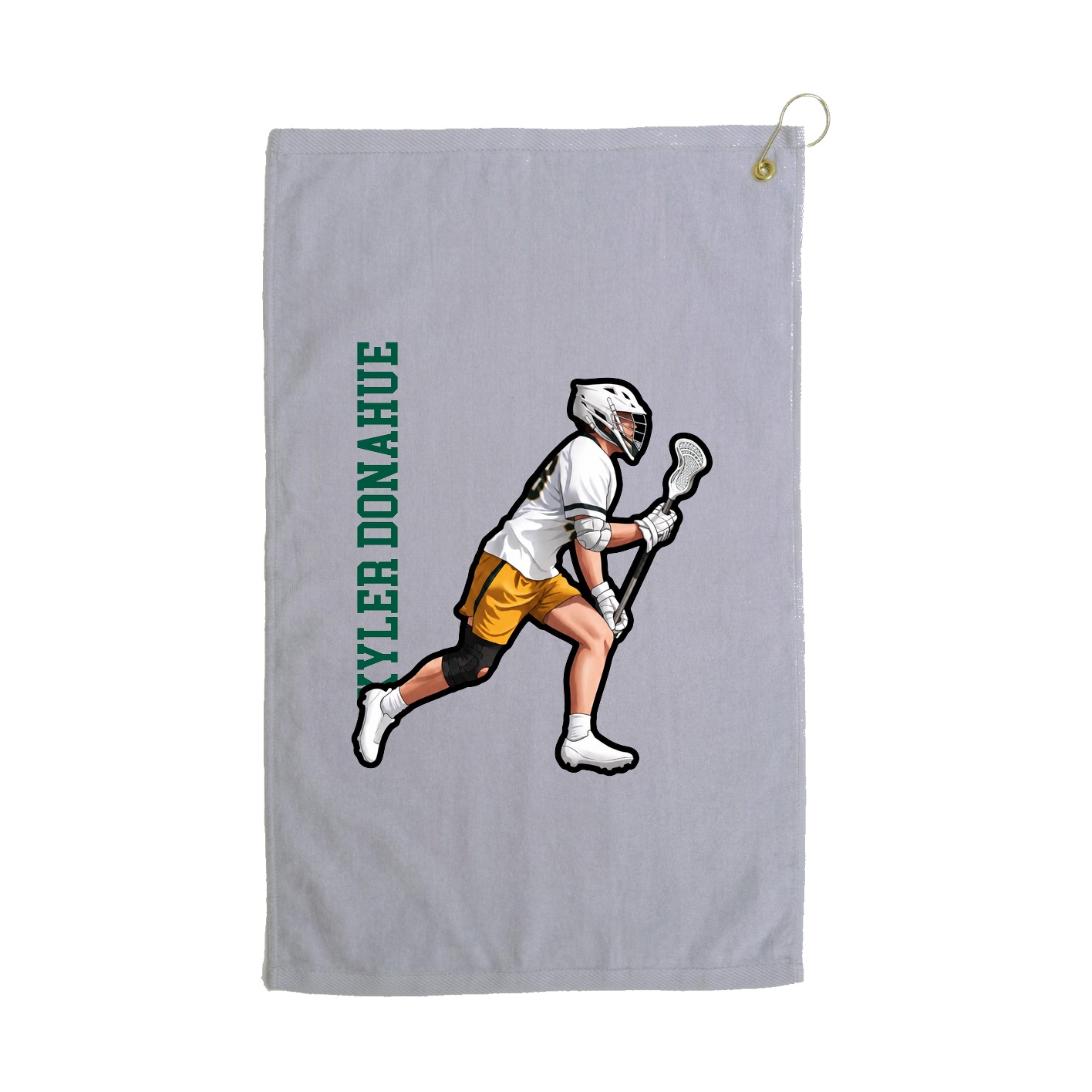 Golf Towel — Name Vertical in Grey