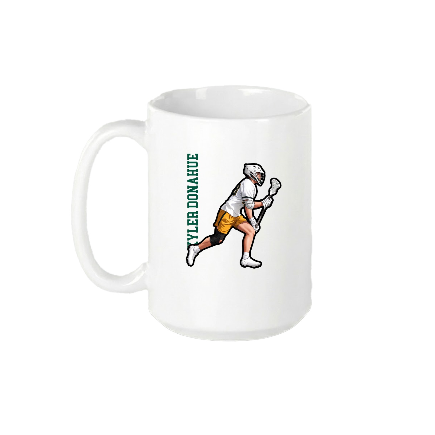 15oz Coffee Mug — Name Vertical in White