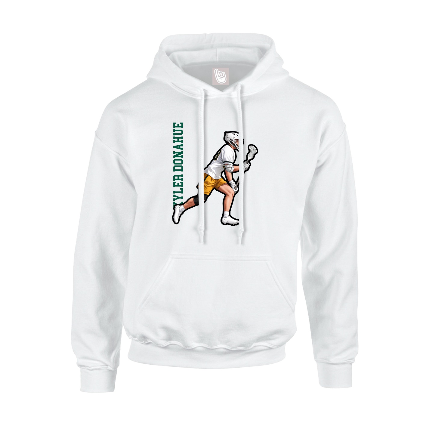 Hoodie — Name Vertical in White