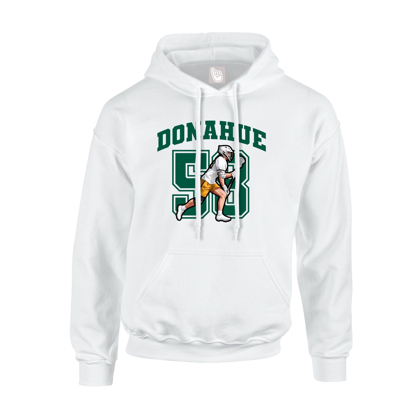 Youth Hoodie — Number in White