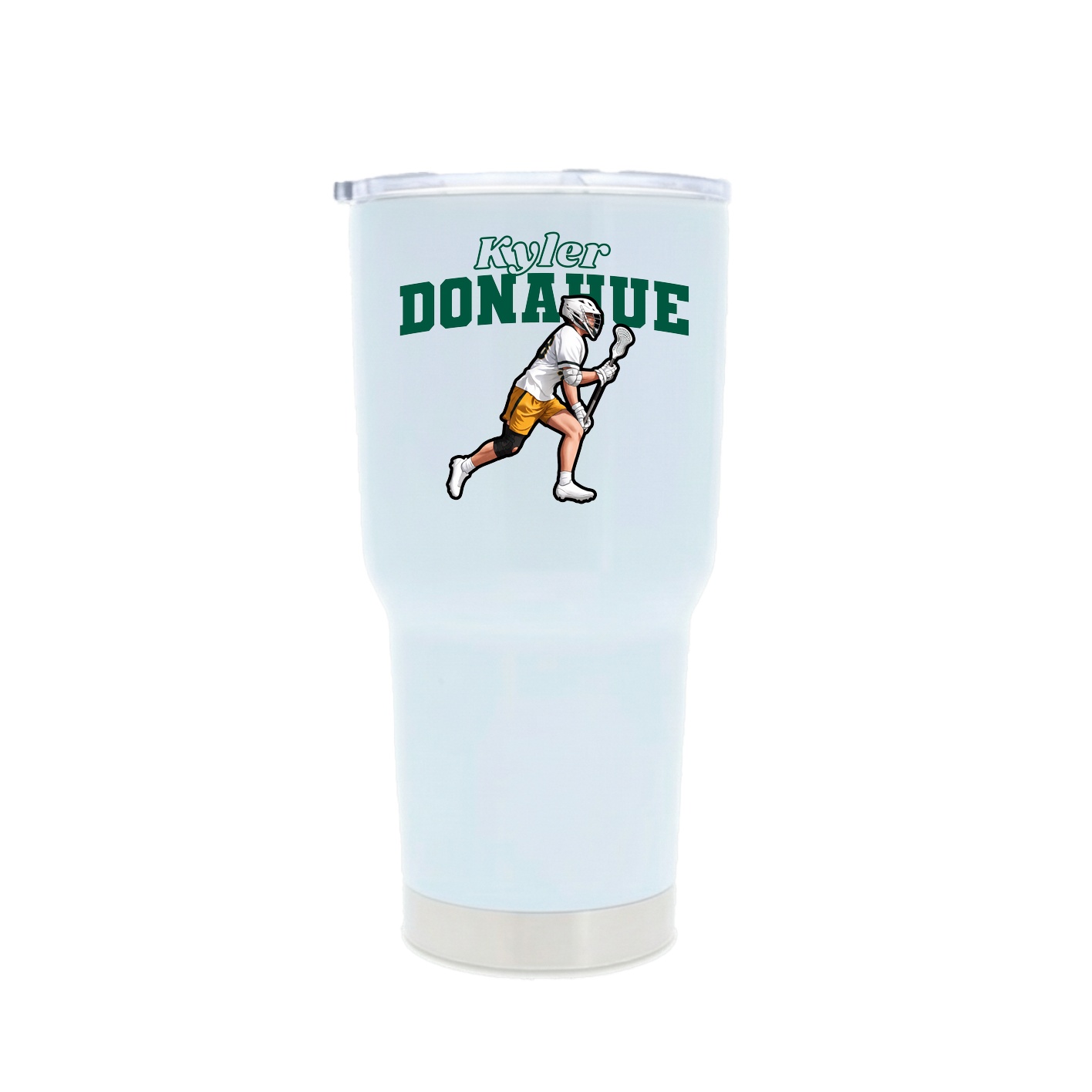 30oz Stainless Steel Tumbler — Name Arch in White