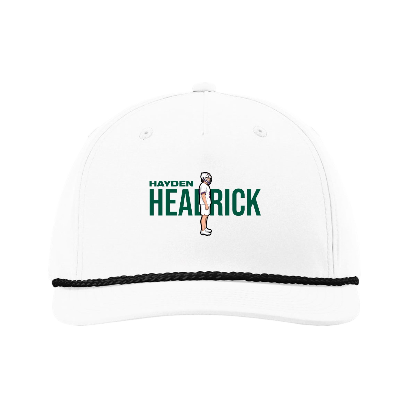 Five-Panel Classic Rope Cap — Player Name in White