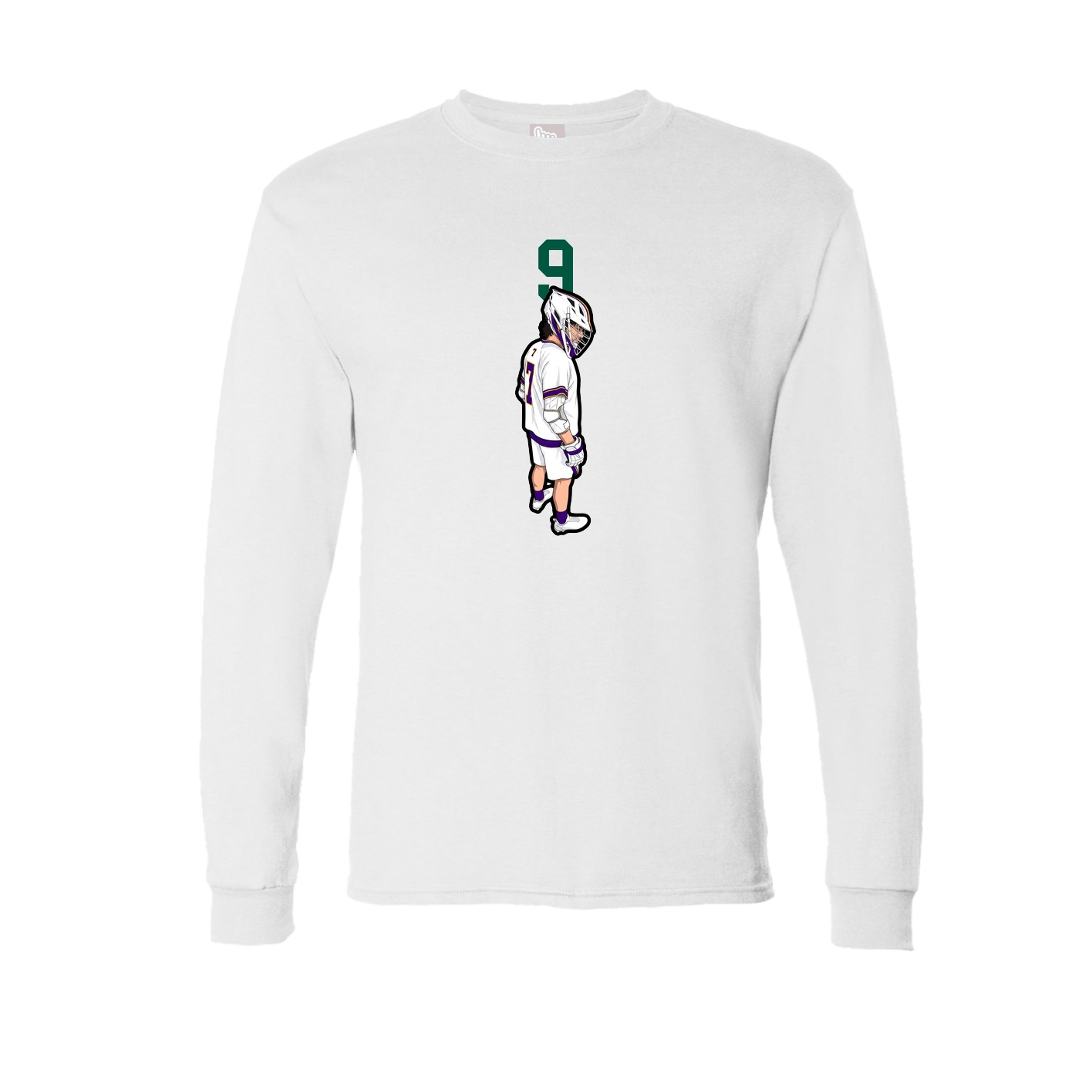 Long Sleeve Tee — Number Top in White