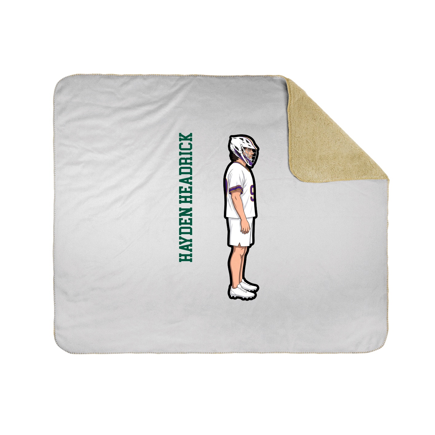 Throw Blanket — Name Vertical in White