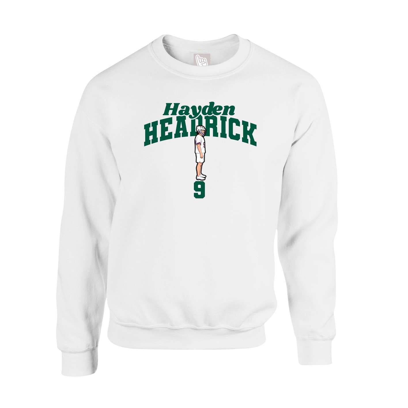 Fleece Crew — Signature Arch in White