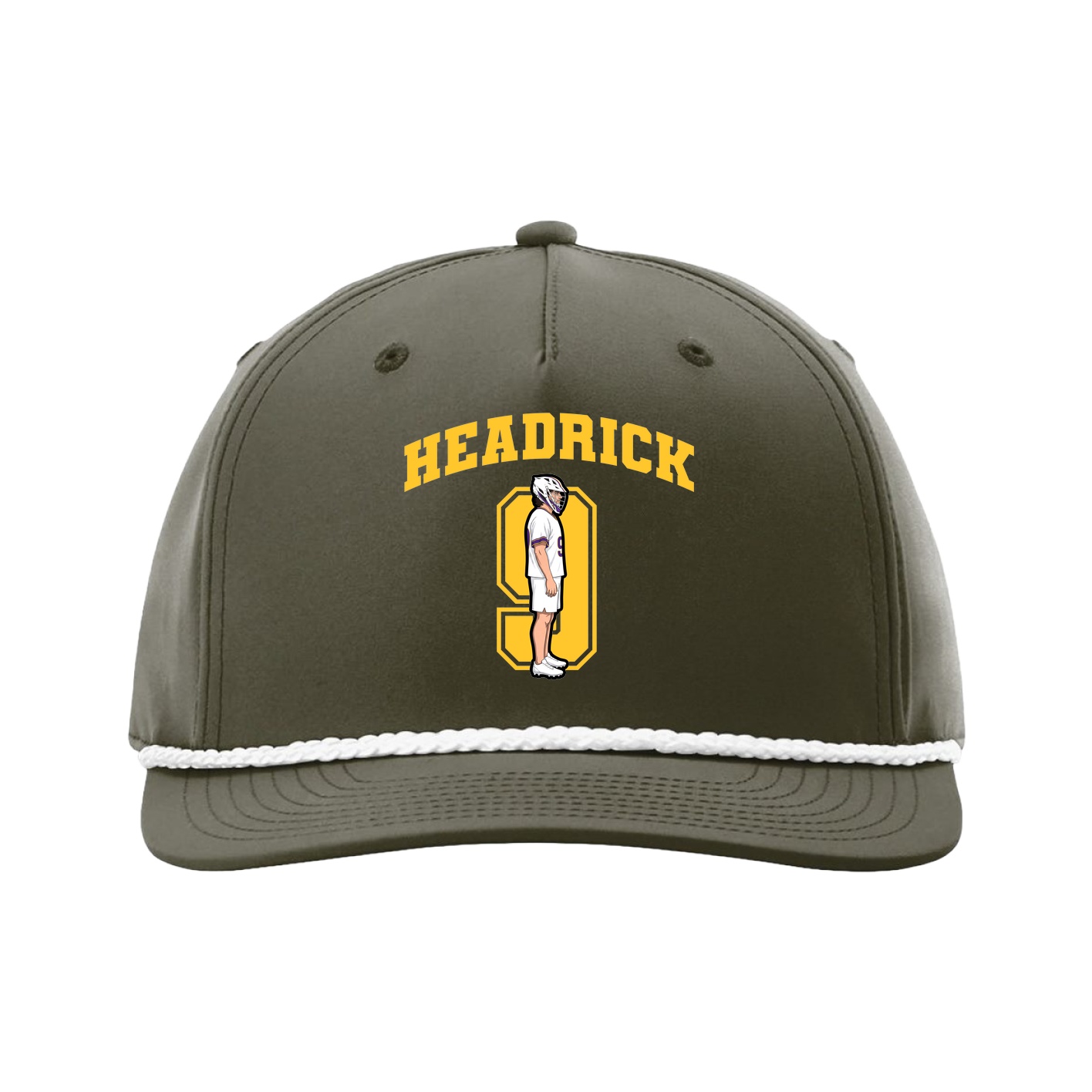 Five-Panel Classic Rope Cap — Number in Green