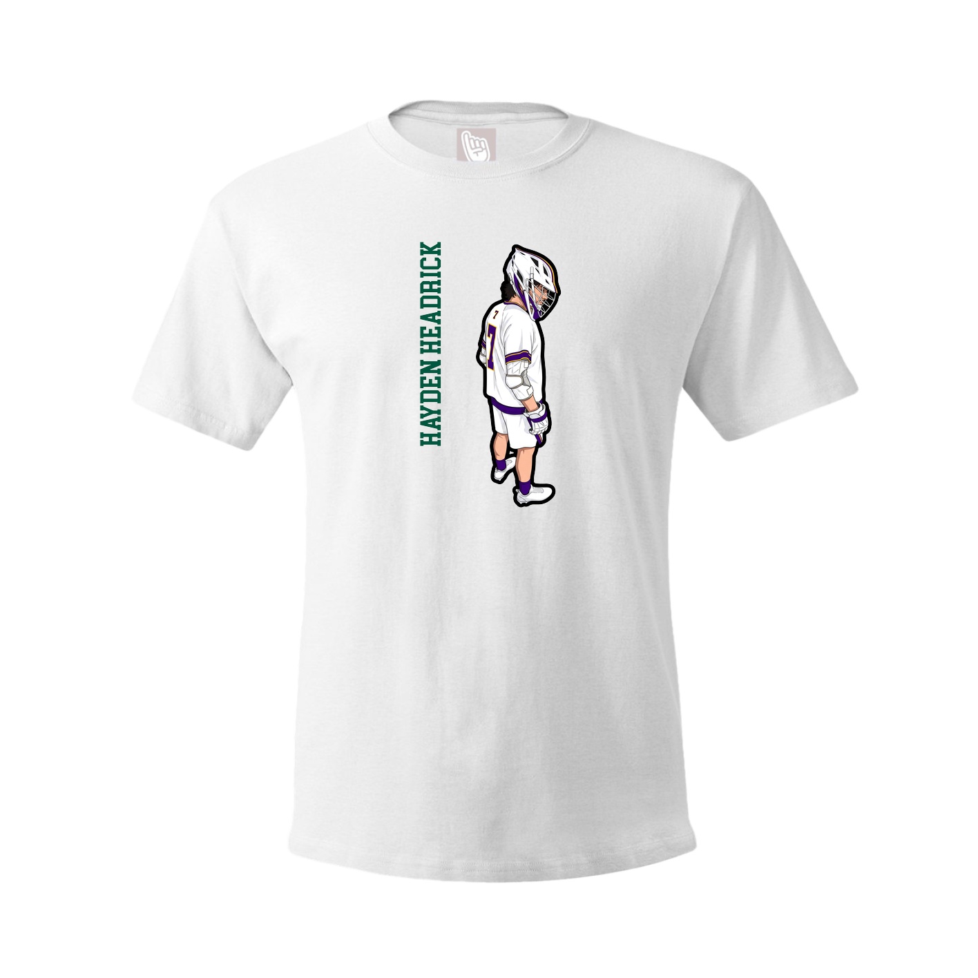 Youth Tee — Name Vertical in White