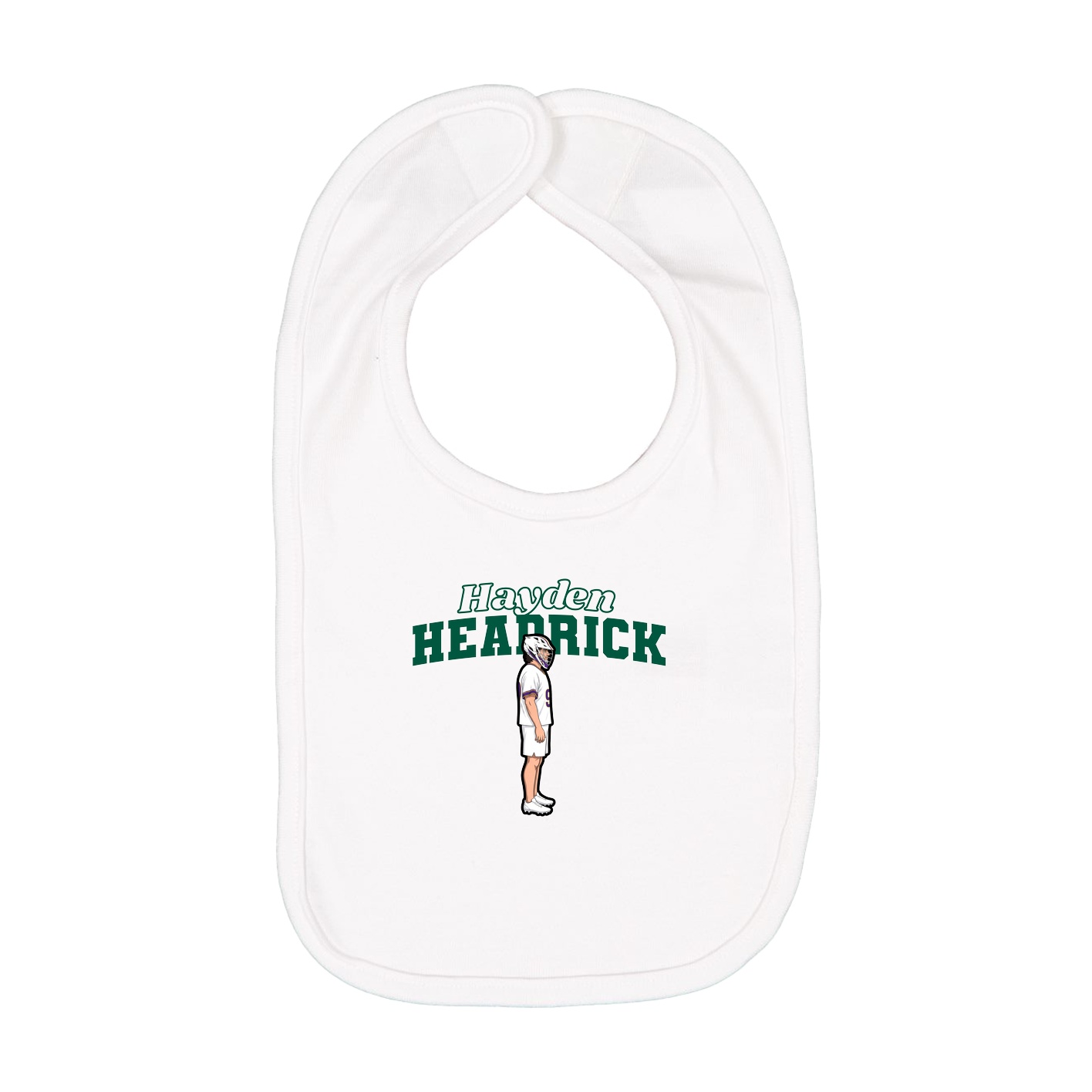 Infant Bib — Name Arch in White
