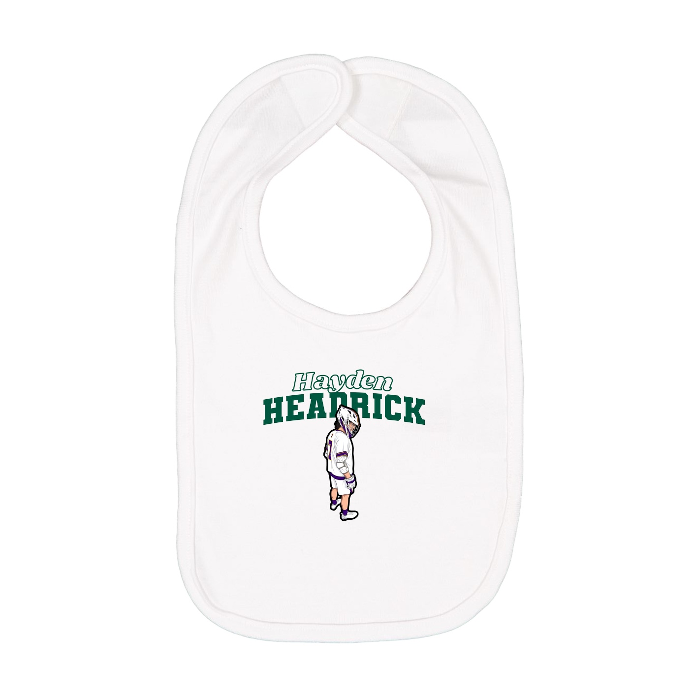 Infant Bib — Name Arch in White