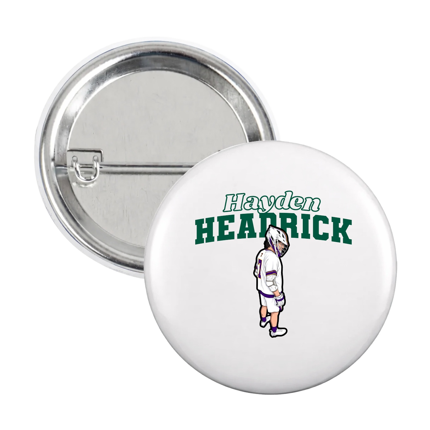 Game Day Button — Name Arch in White